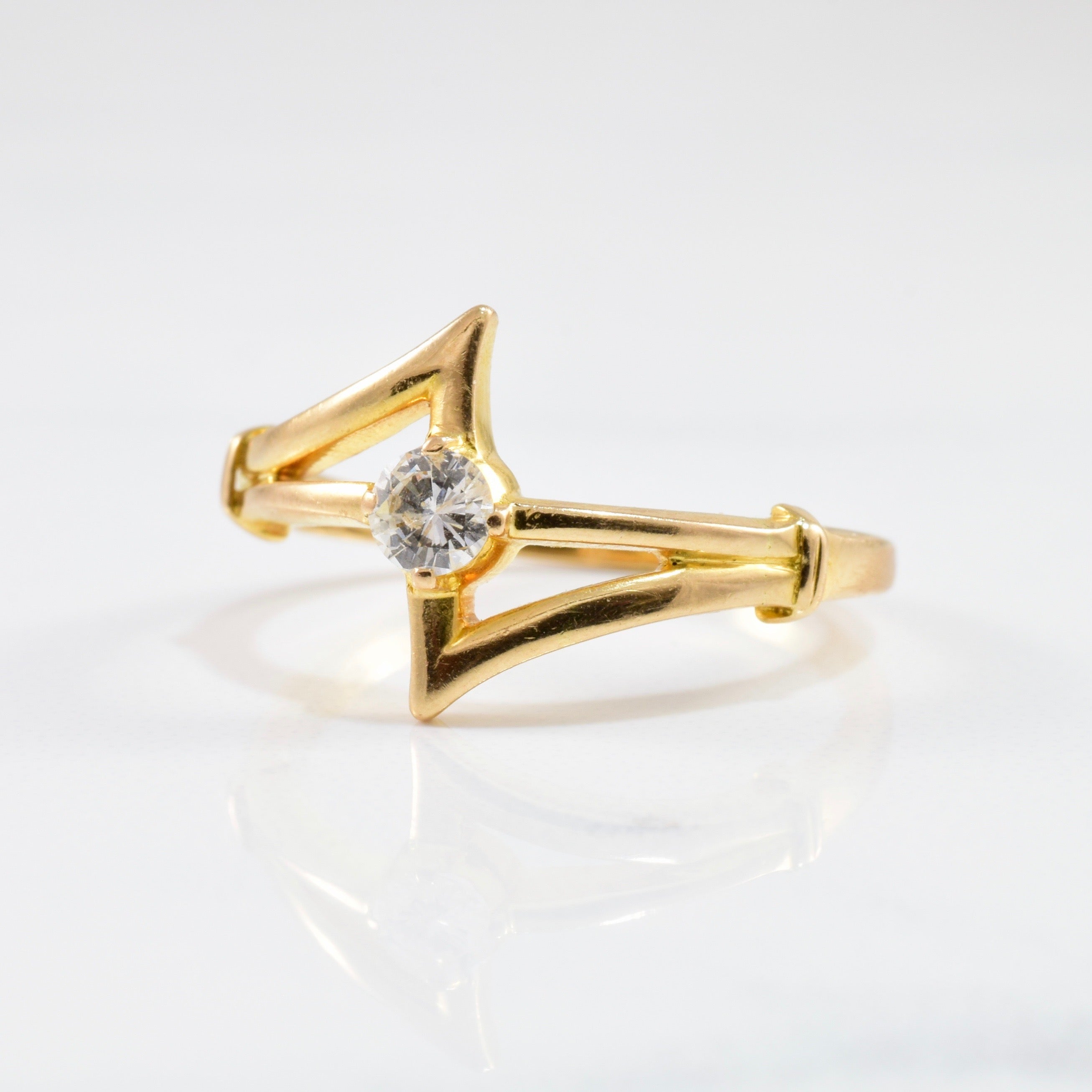 Unique Bypass Engagement Ring | 0.16 ct SZ 6.25 |