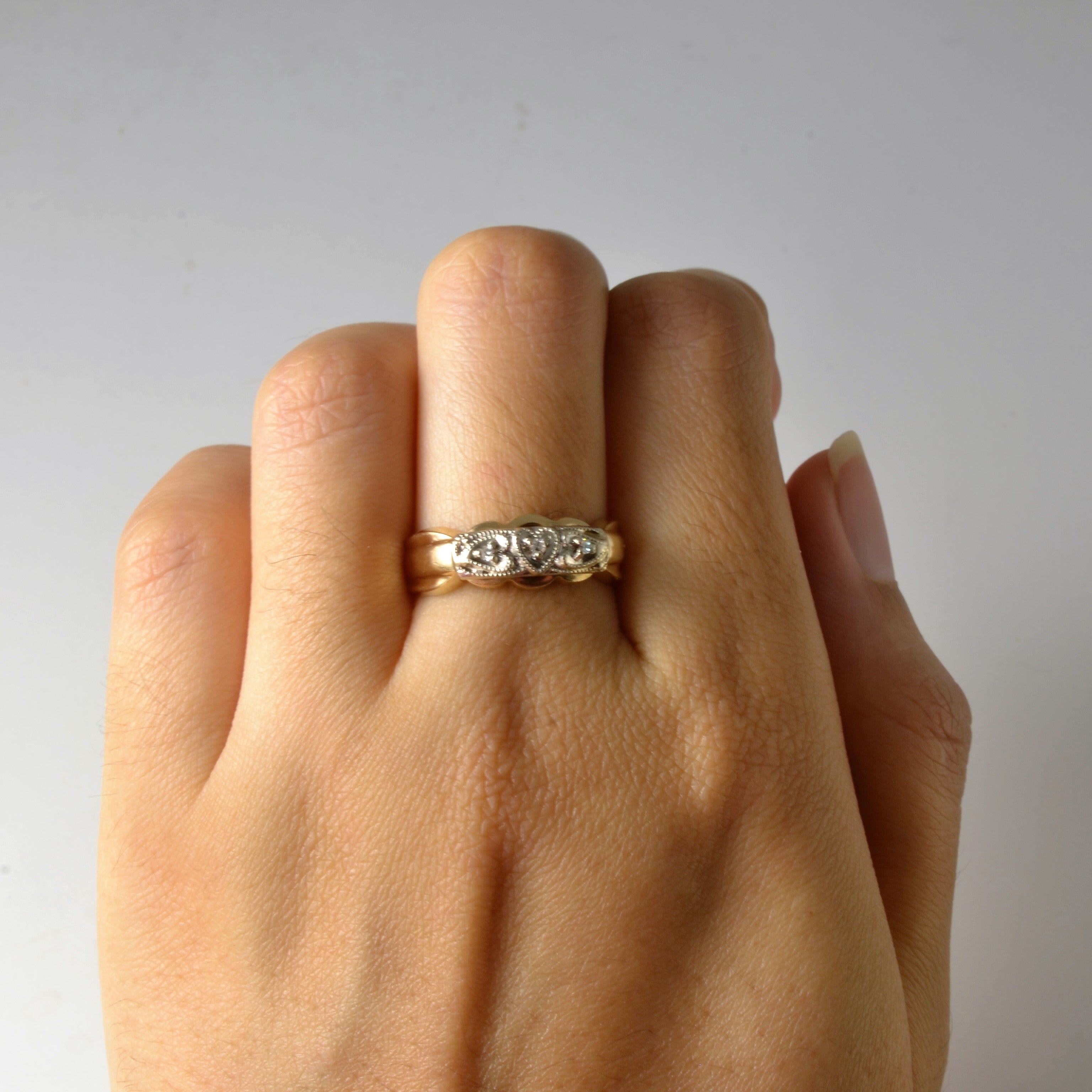 Milgrain Detailed Heart Ring | 0.025ctw | SZ 7.25 |