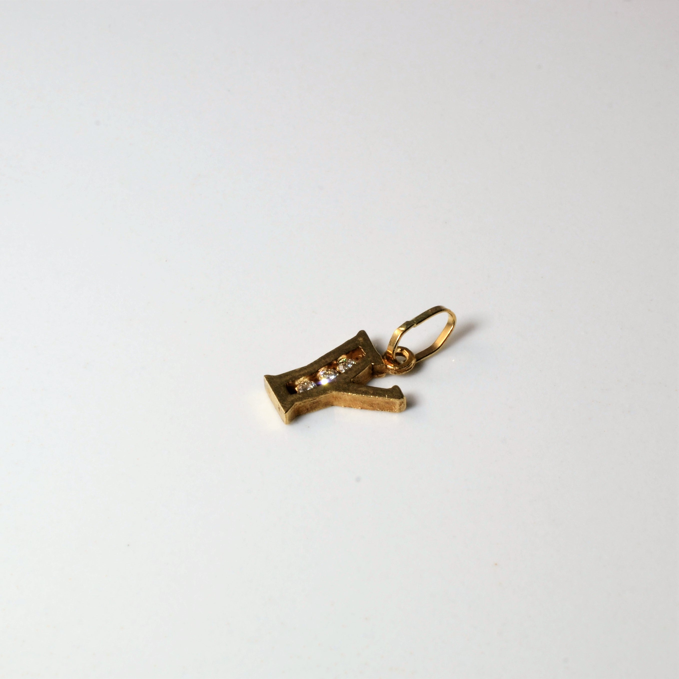 Channel Diamond Y Letter Pendant | 0.03ctw |
