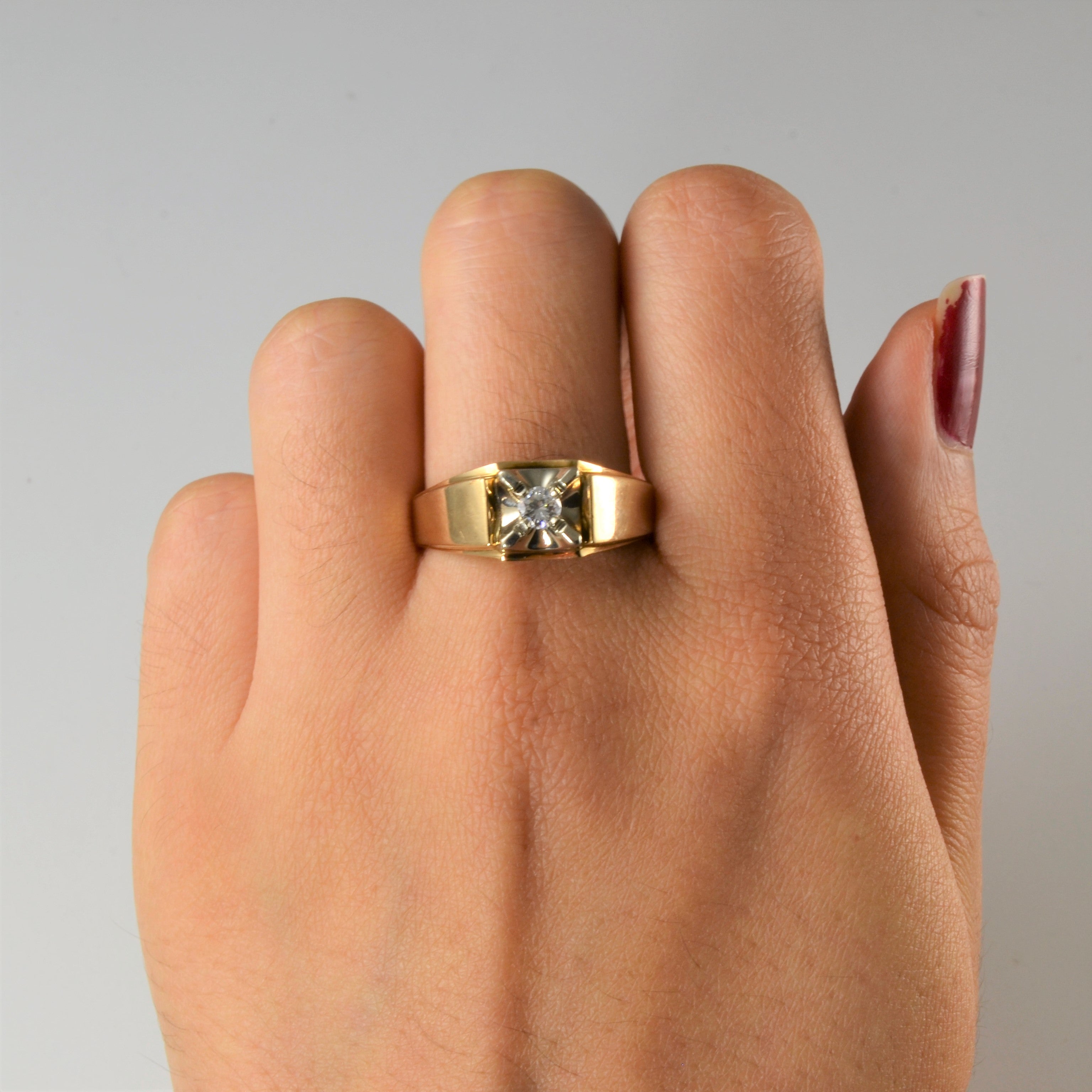 Illusion Set Solitaire Diamond Ring | 0.19ct | SZ 10.25 |