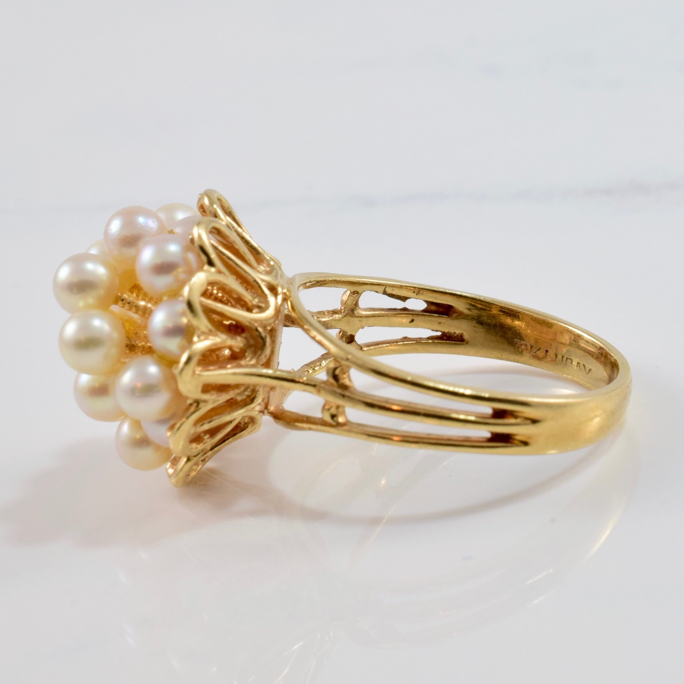 High Set Pearl Cluster Ring | SZ 7.5 |