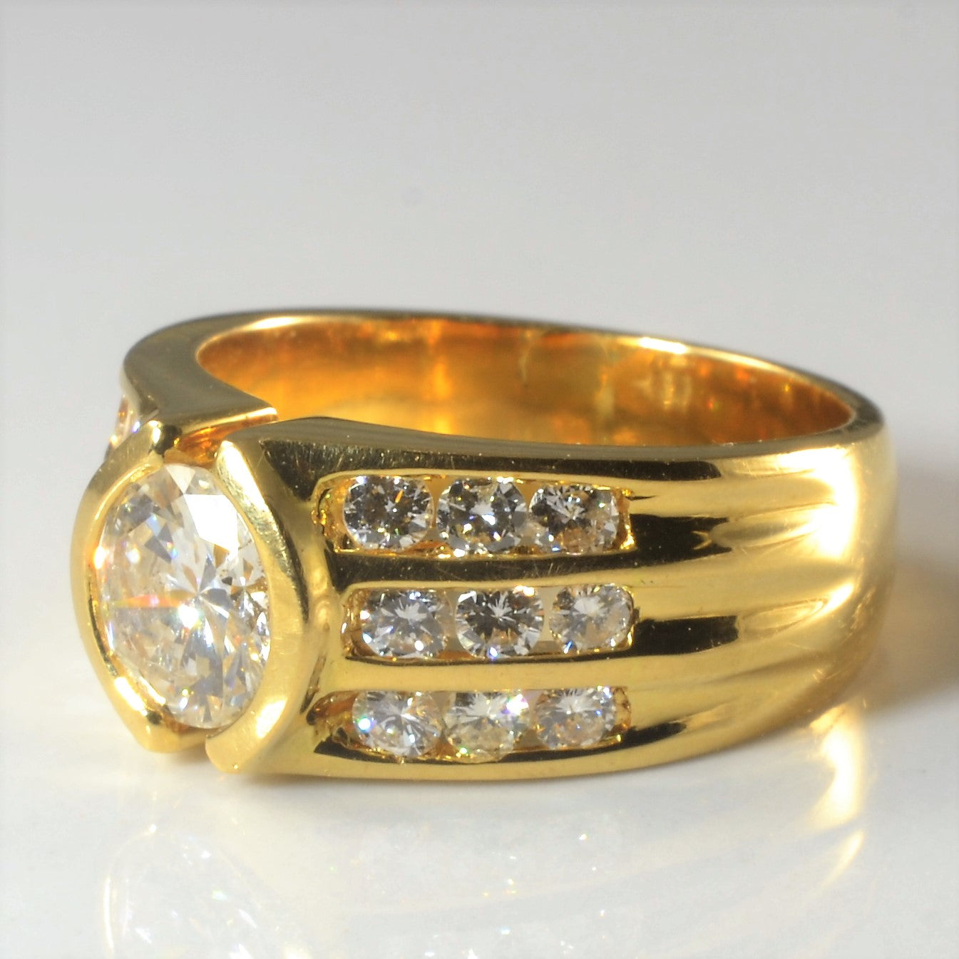 Triple Channel Semi Bezel Diamond Ring | 1.52ctw | SZ 5.5 |