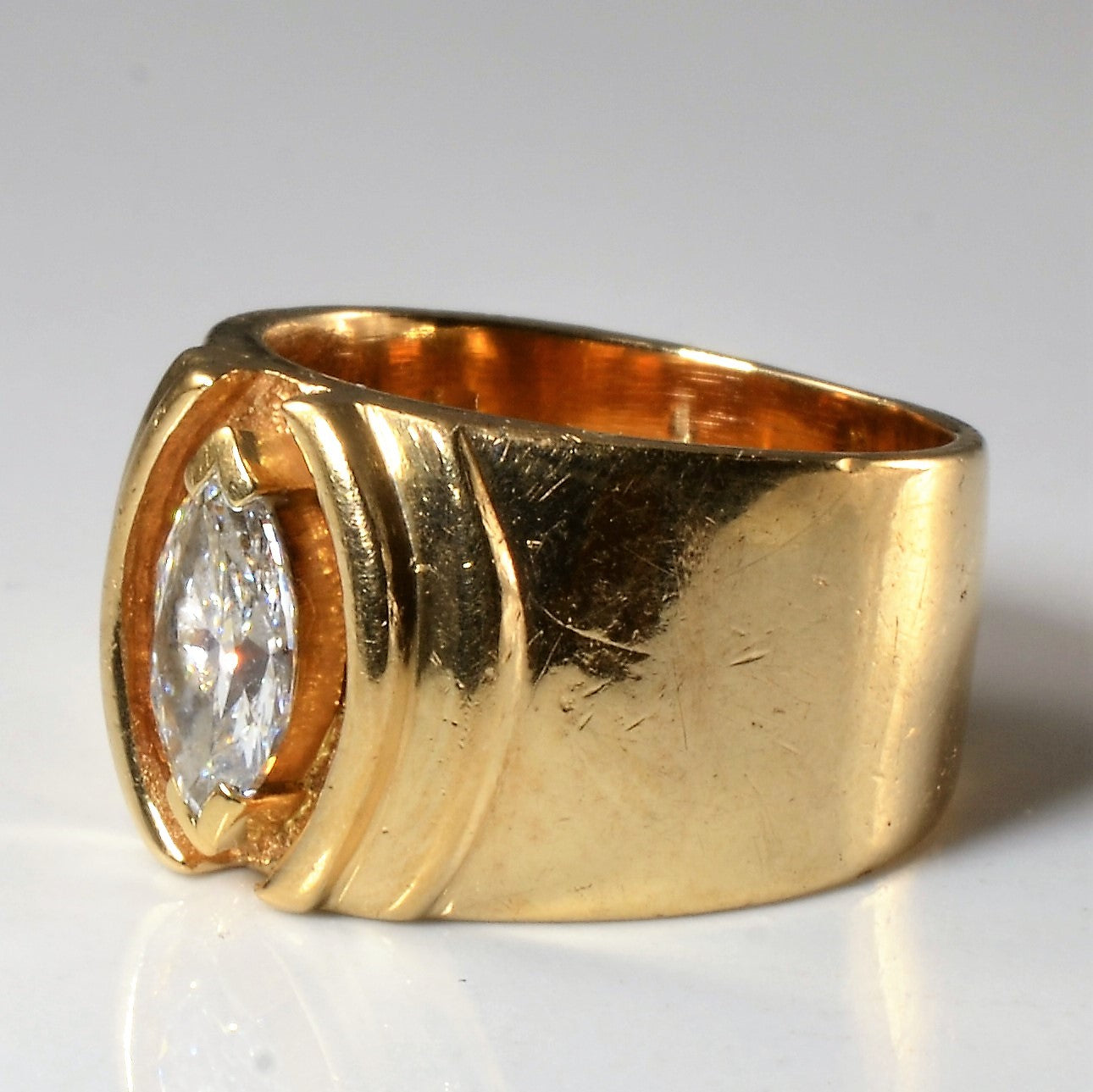 Bague large en diamant taille marquise | 0,70 ct | Taille 5,25 |