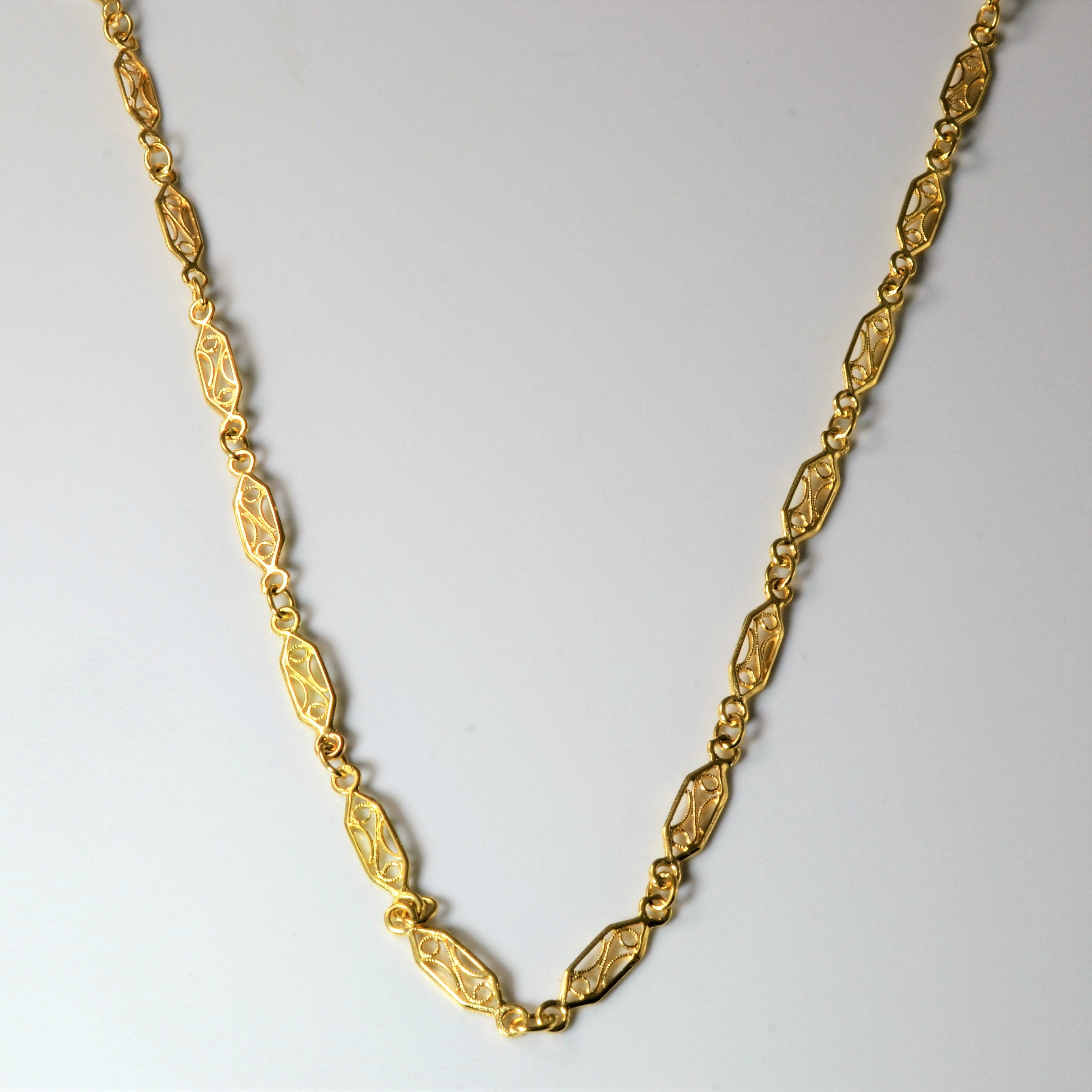 Filigree Marquise Link Chain Necklace | 32" |