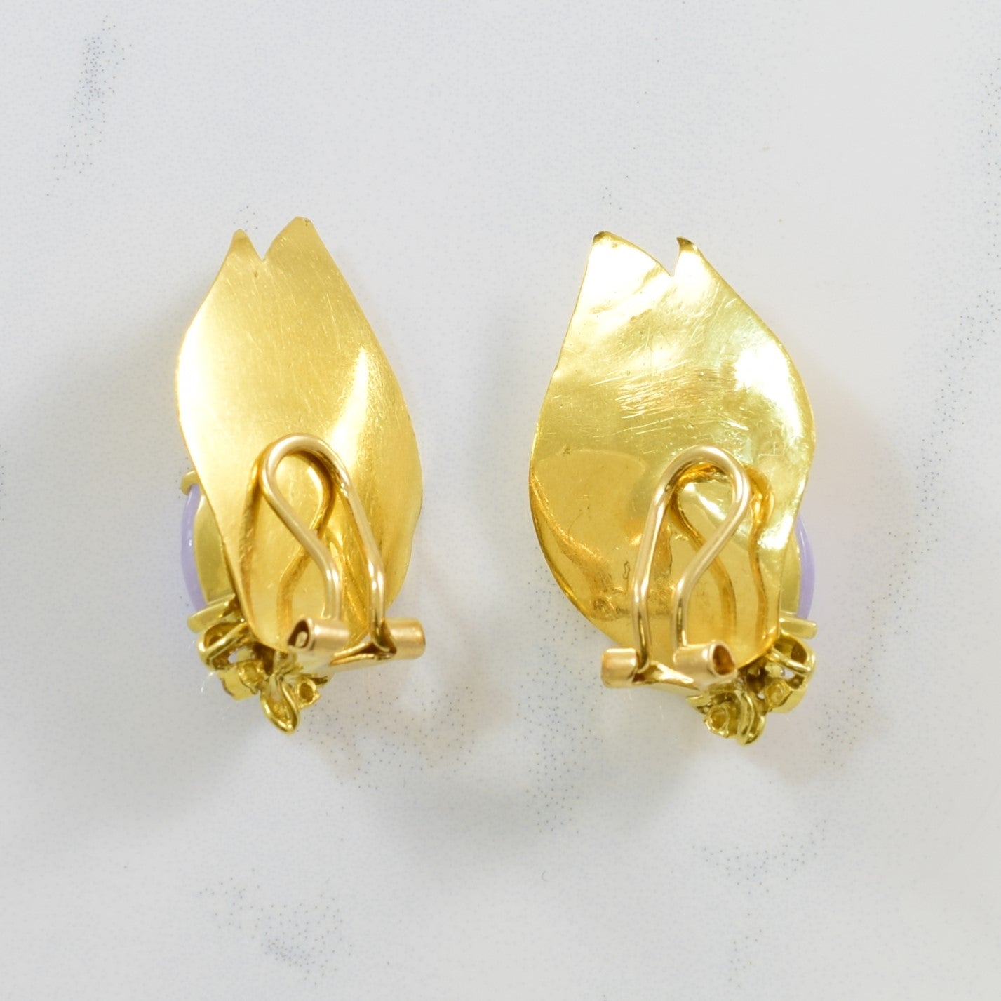 Lavender Jade Clip On Earrings | 0.12ctw, 4.00ctw |