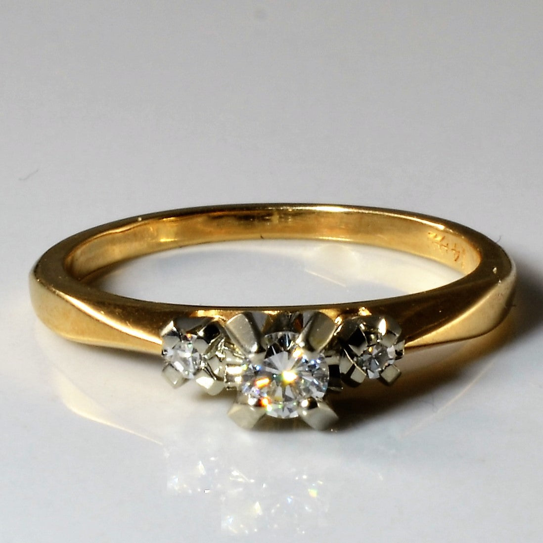 Three Stone Diamond Ring | 0.17ctw | SZ 6.75 |