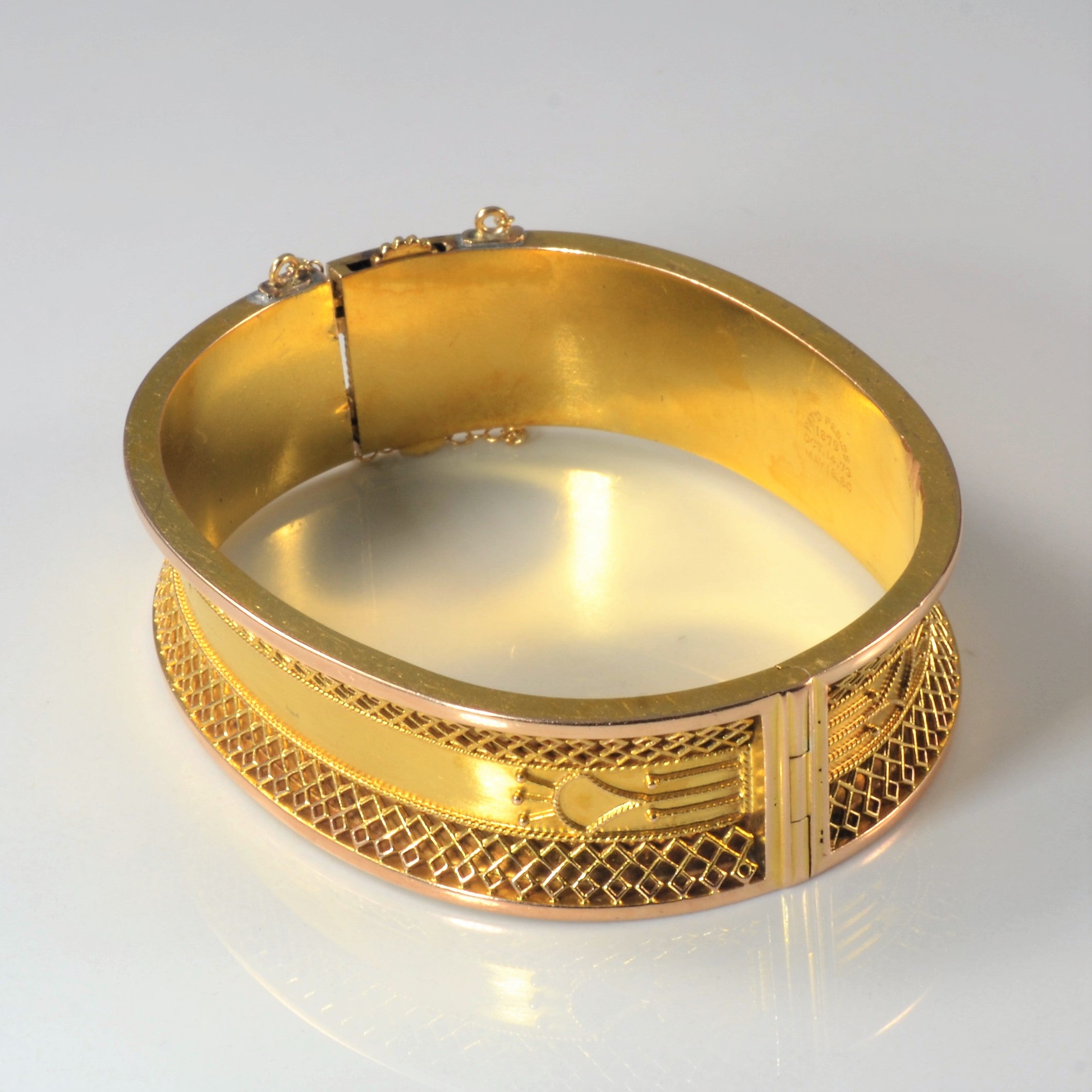 Edwardian Yellow Gold Cuff Bracelet | 7" |