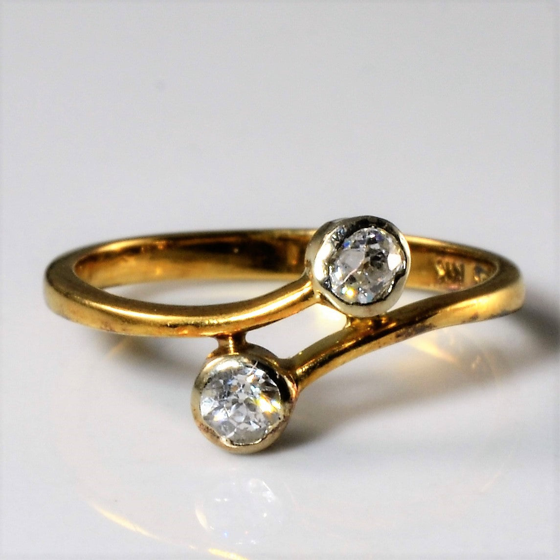 Old Mine Diamond Toi et Moi Ring | 0.16ctw | SZ 3.5 |