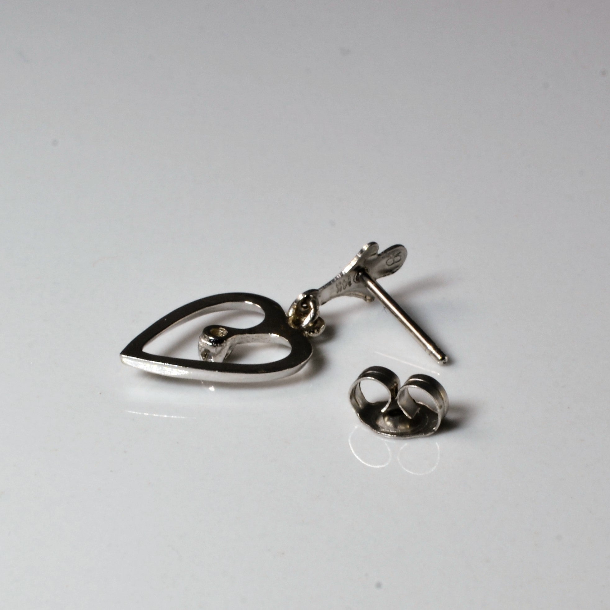 Diamond Hanging Hearts Earrings | 0.02ctw |