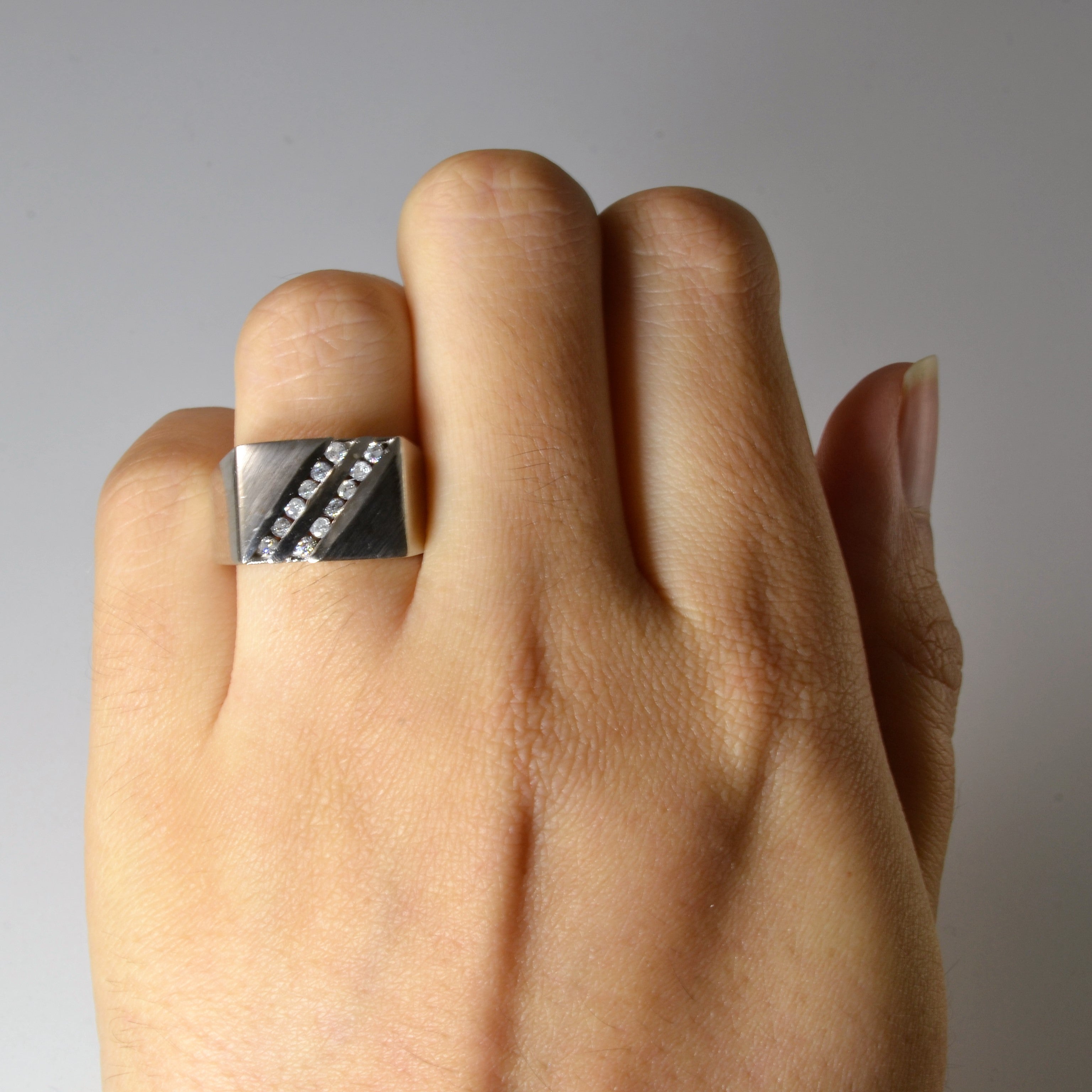 Double Row Channel Diamond Ring | 0.18ctw | SZ 5.75 |