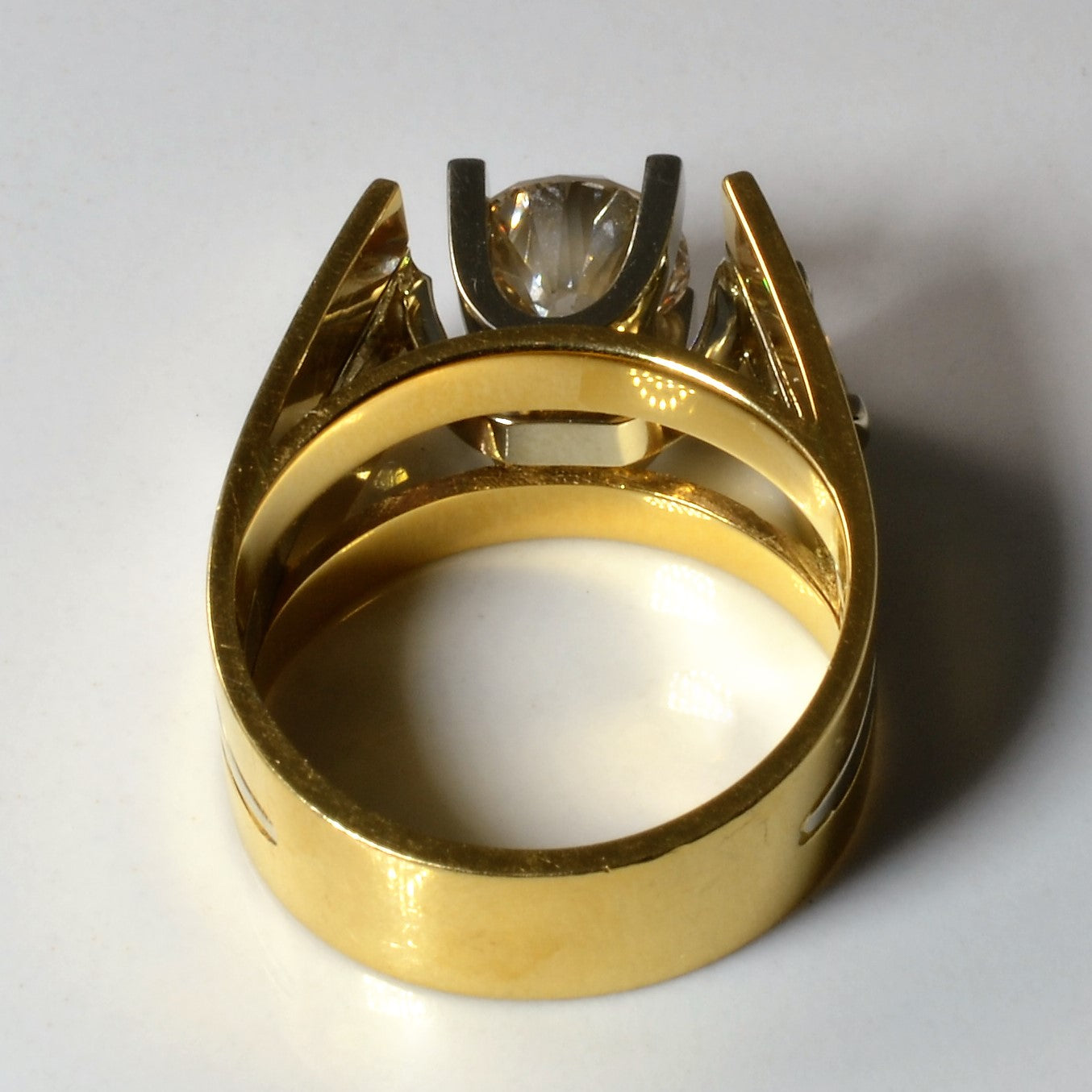 Bague de fiançailles bicolore et rehausseur | 1,47 ct | Taille 6,25 |