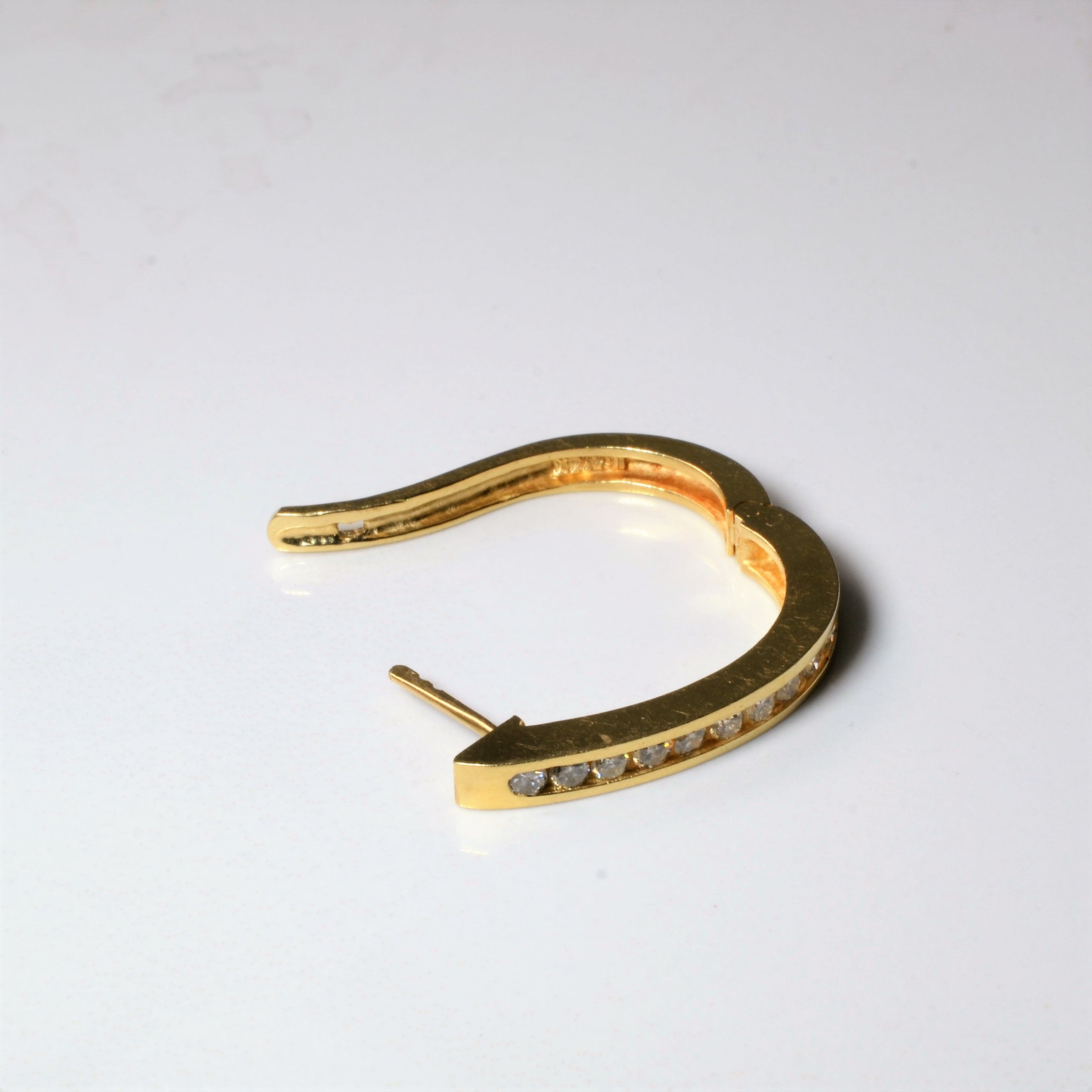 Channel Diamond Hoop Earrings | 0.84ctw |