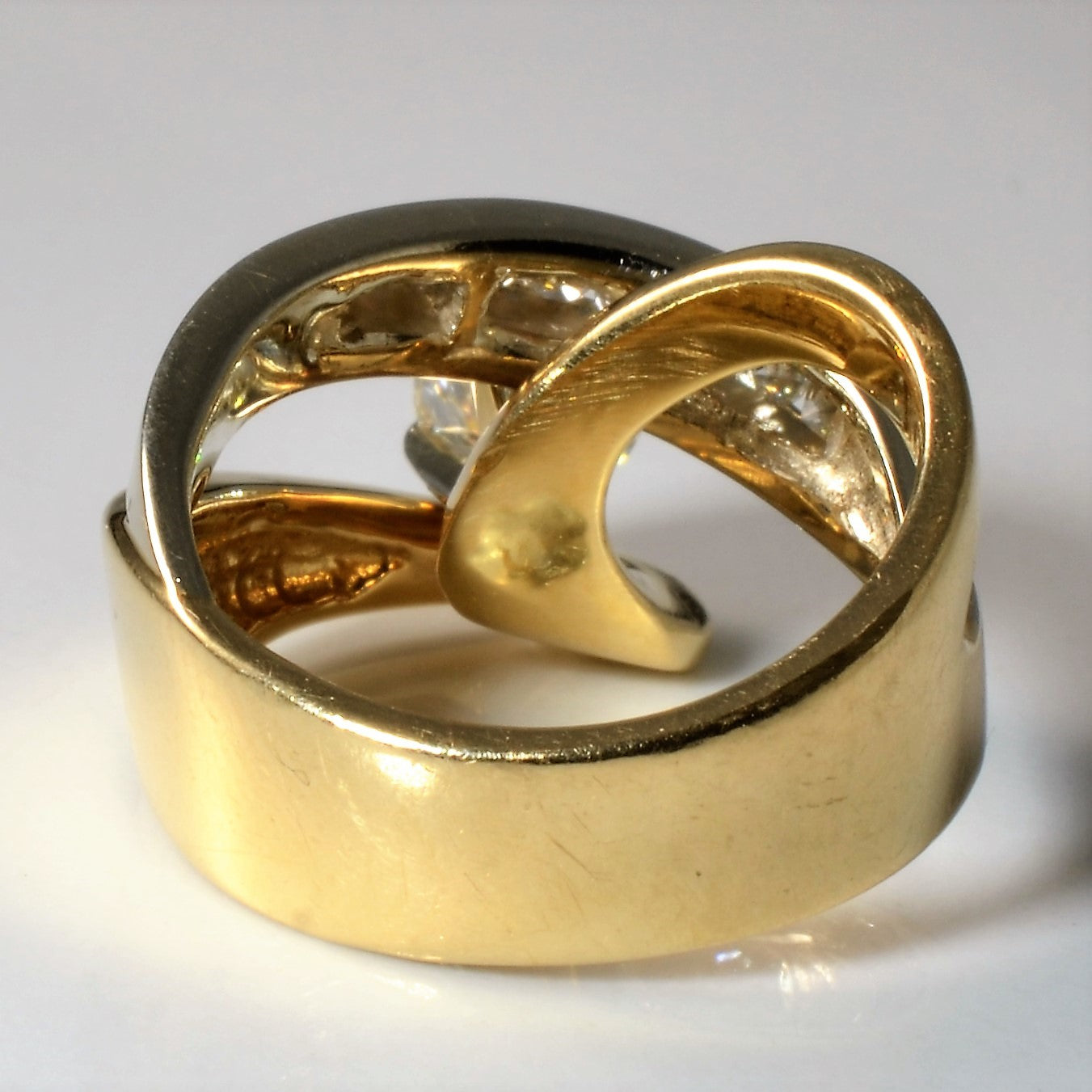 Two Tone Bypass Engagement Ring | 0.95ctw | SZ 6.5 |