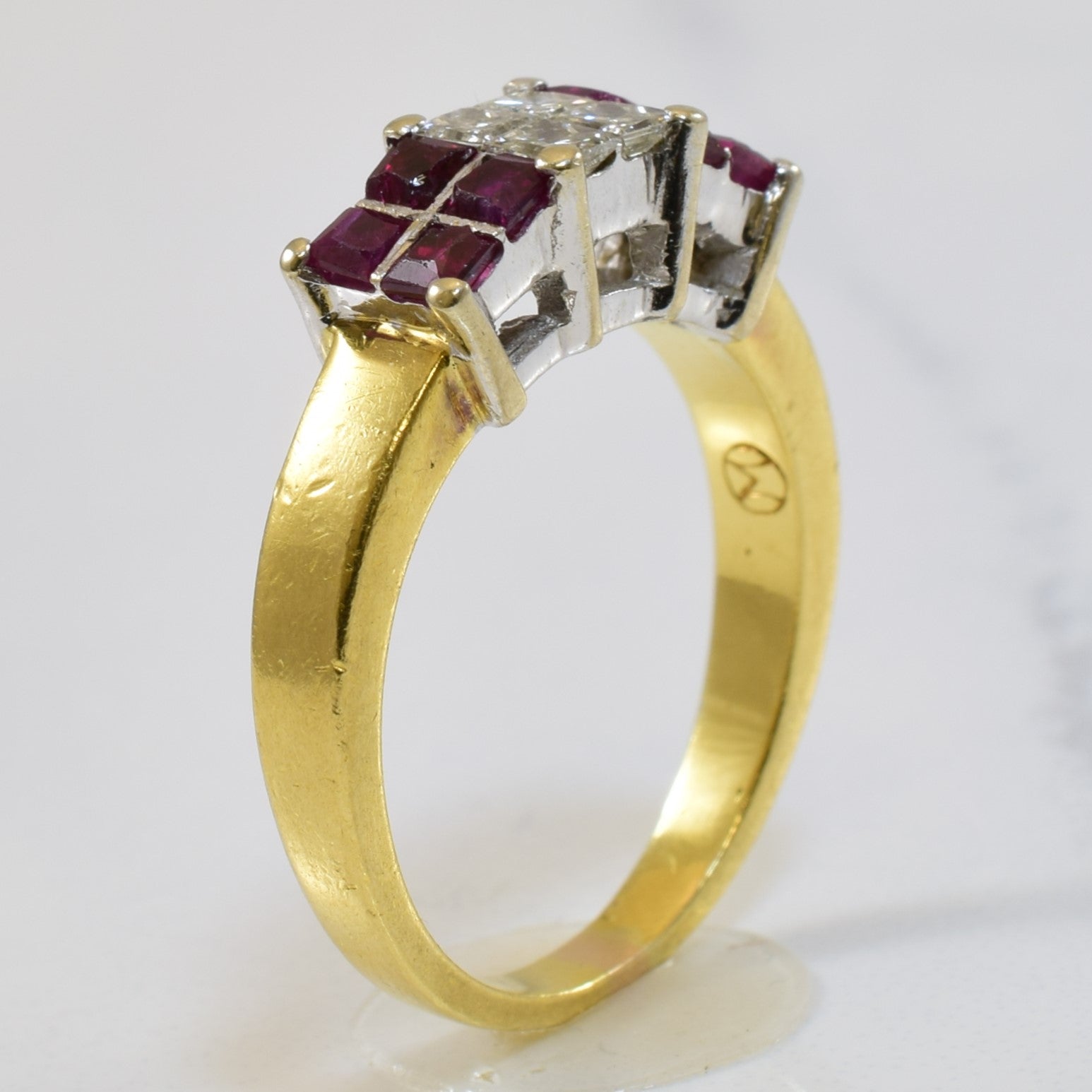 Quad Set Diamond & Ruby Ring | 0.72ctw, 0.48ctw | SZ 6.25 |
