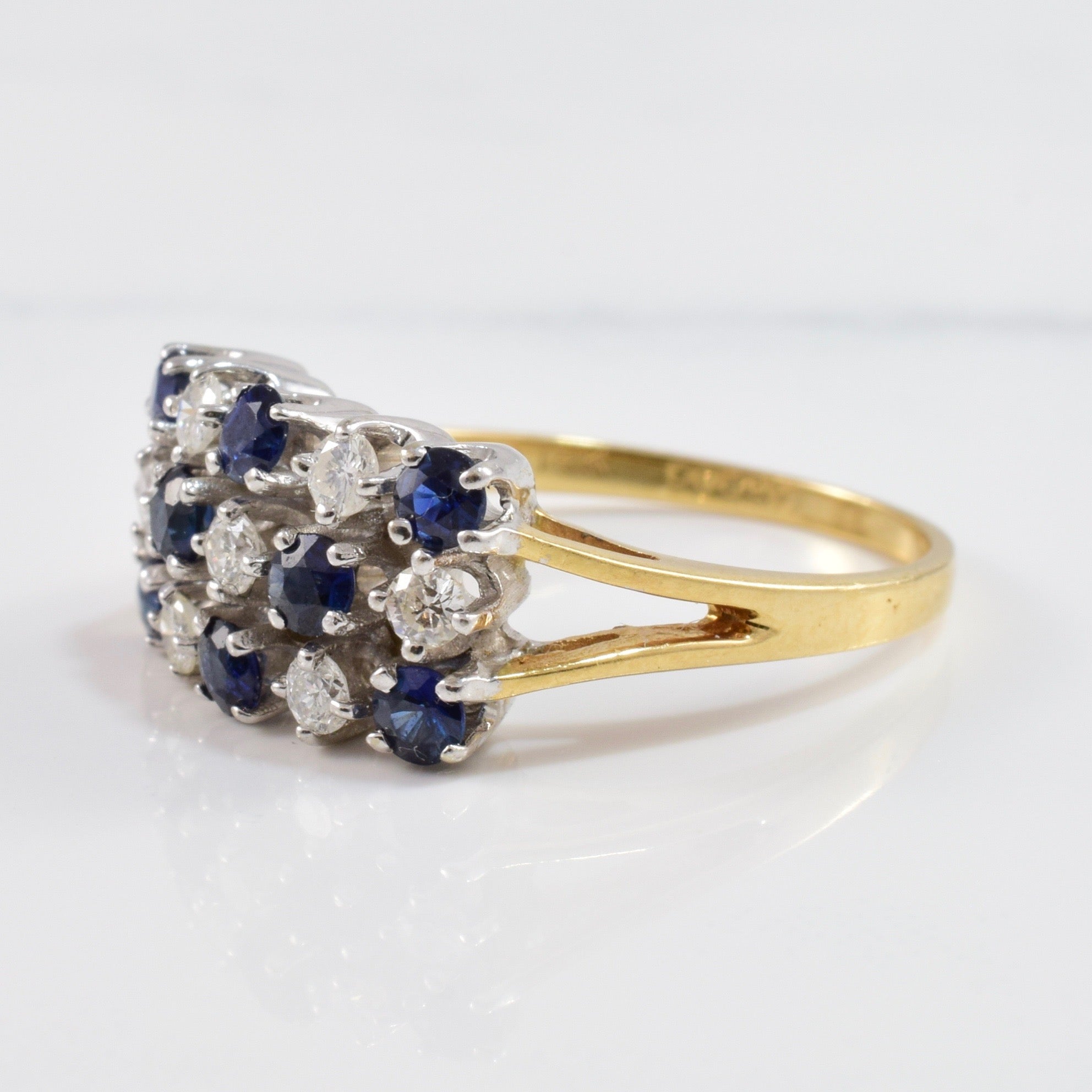 Sapphire and Diamond Cluster Ring | 0.30 ctw SZ 6.25 |