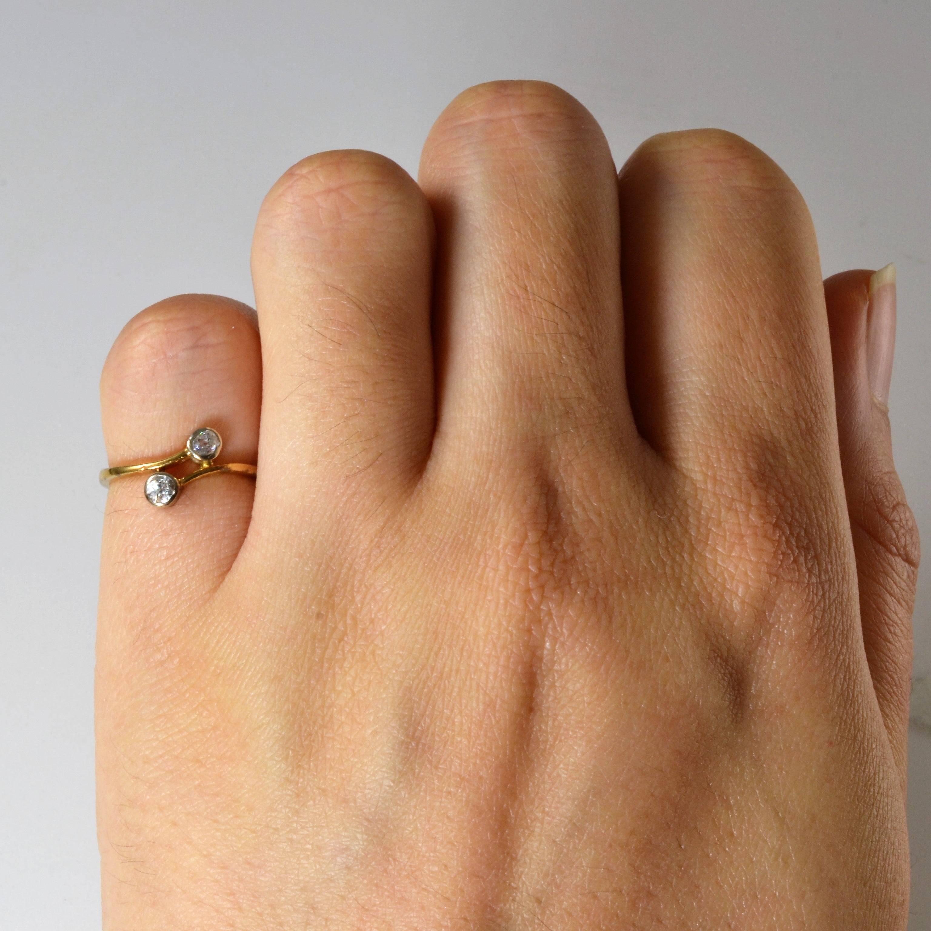 Old Mine Diamond Toi et Moi Ring | 0.16ctw | SZ 3.5 |
