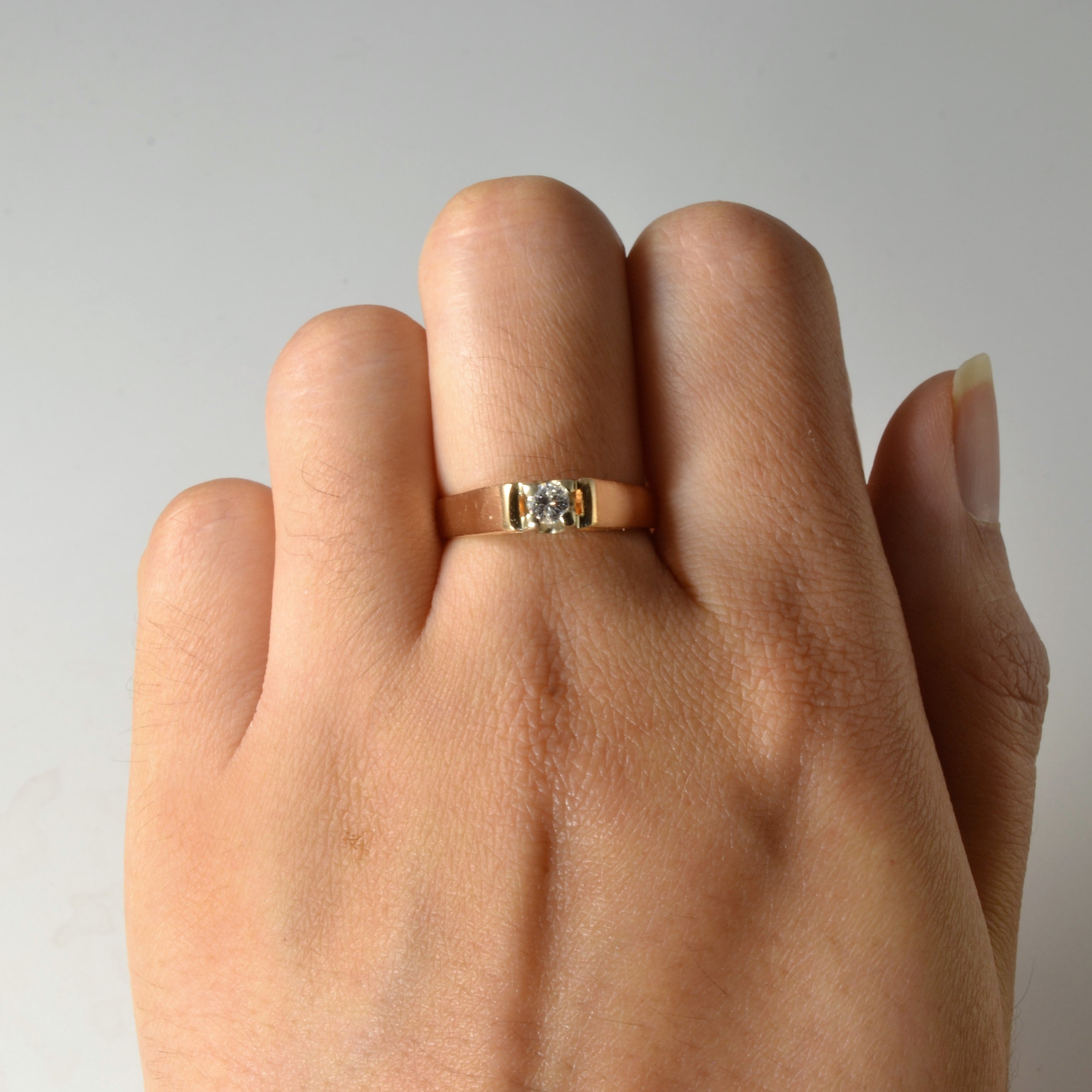 High Set Solitaire Diamond Ring | 0.14ct | SZ 6.5 |