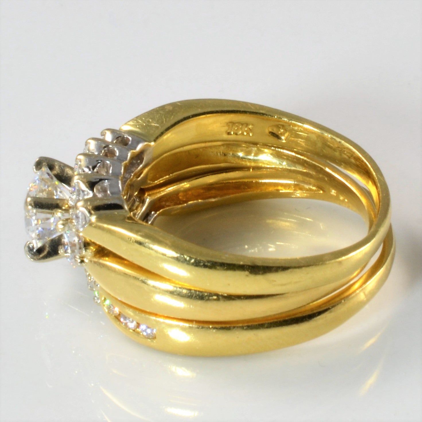 Diamond Three Ring Wedding Set | 1.04ctw | SZ 6.25 |