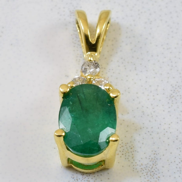 Emerald & Diamond Drop Pendant | 0.65ct, 0.06ctw |