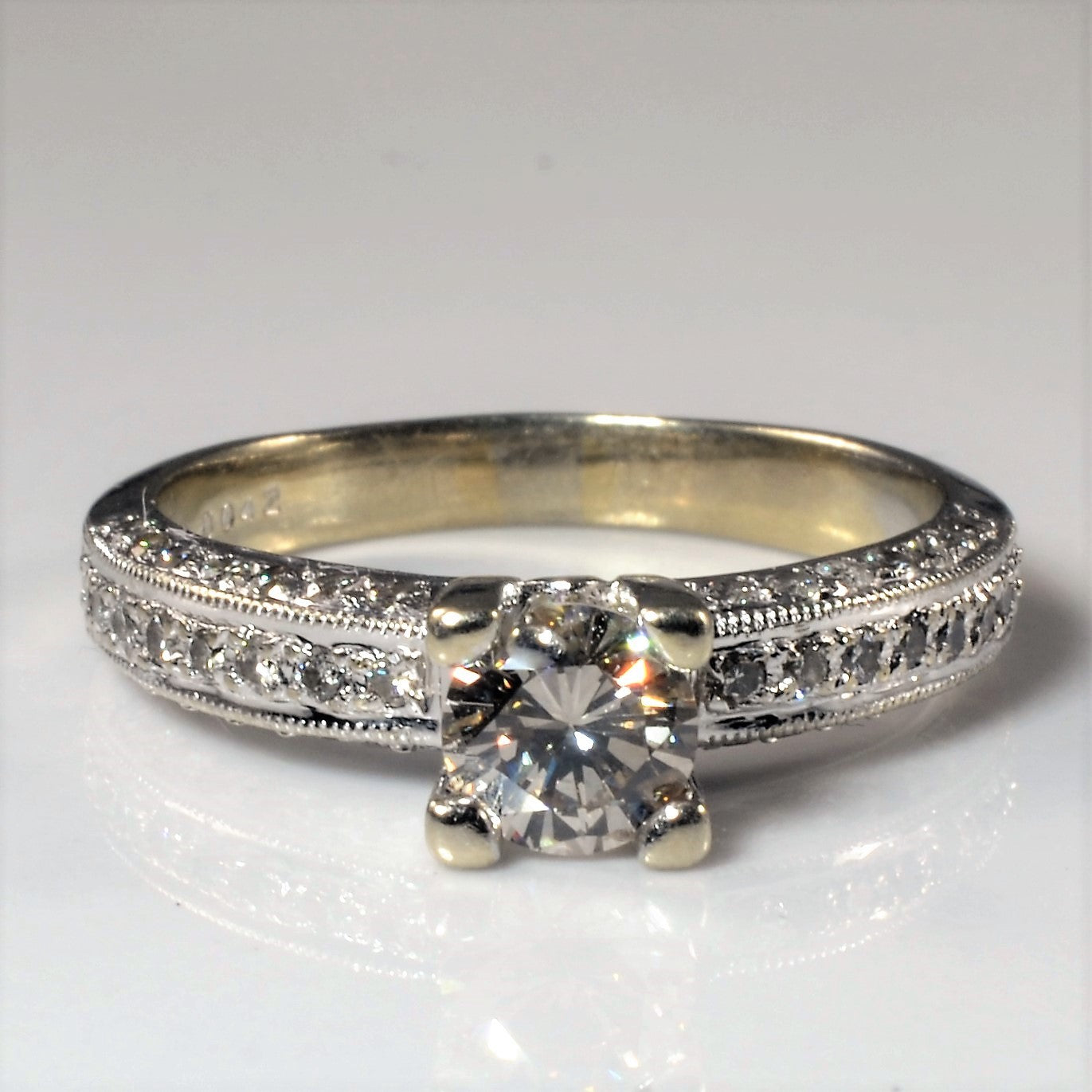 Ornate Milgrain Band Engagement Ring | 1.01ctw | SZ 7.5 |