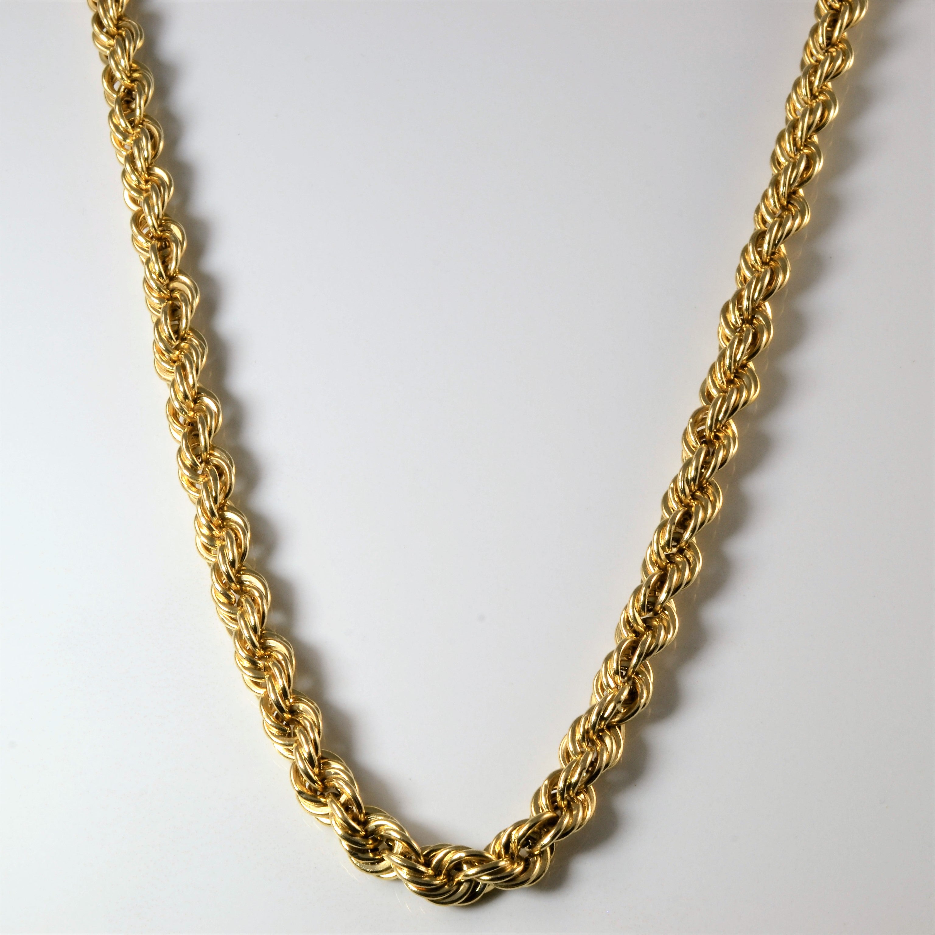 Chaîne corde en or jaune 14 carats | 24" |