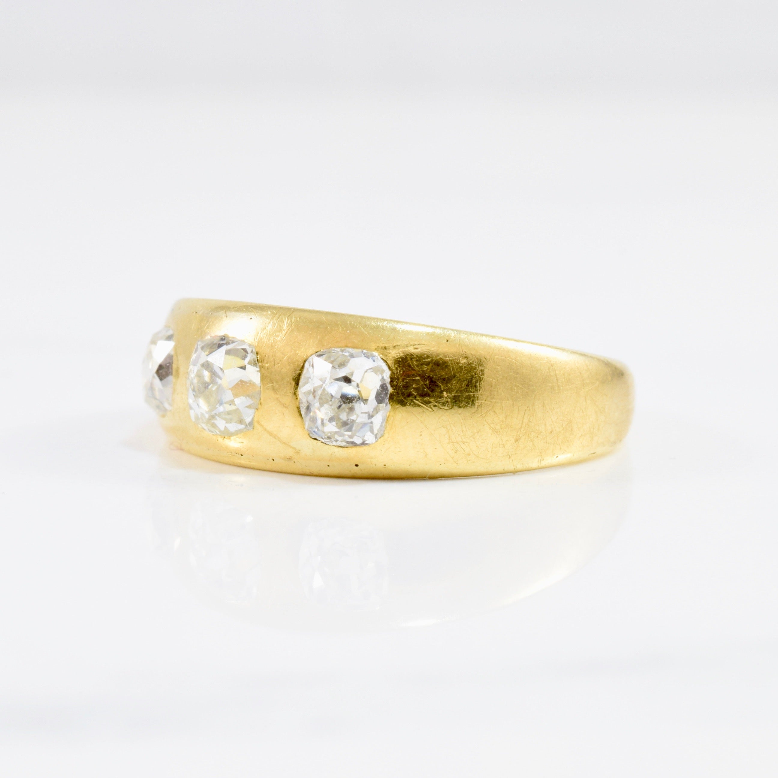 Victorian Era Three Stone Diamond Band | 0.79 ctw SZ 7 |