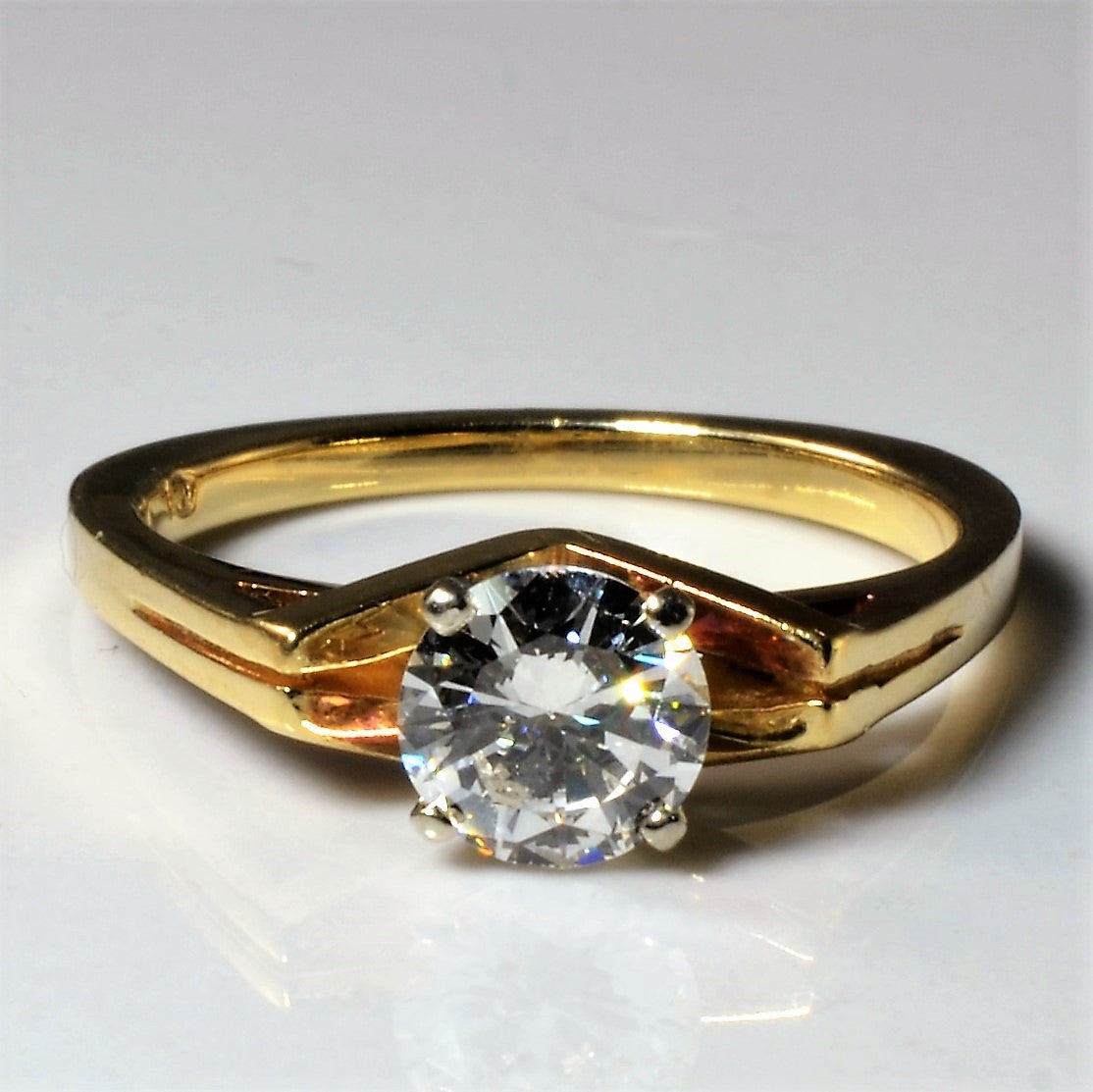 Bague de fiançailles solitaire Chevron | 0,67 ct | Taille 5,5 |