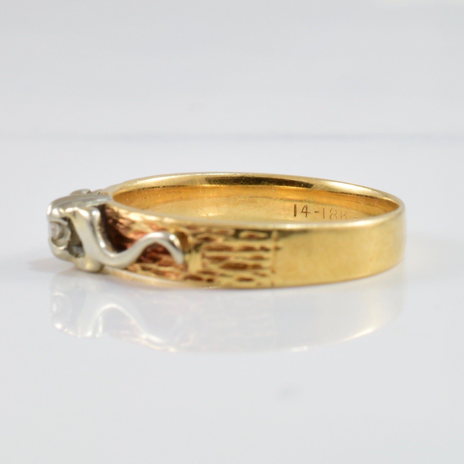 Textured Petite Diamond Ring | 0.01 ctw SZ 5 |