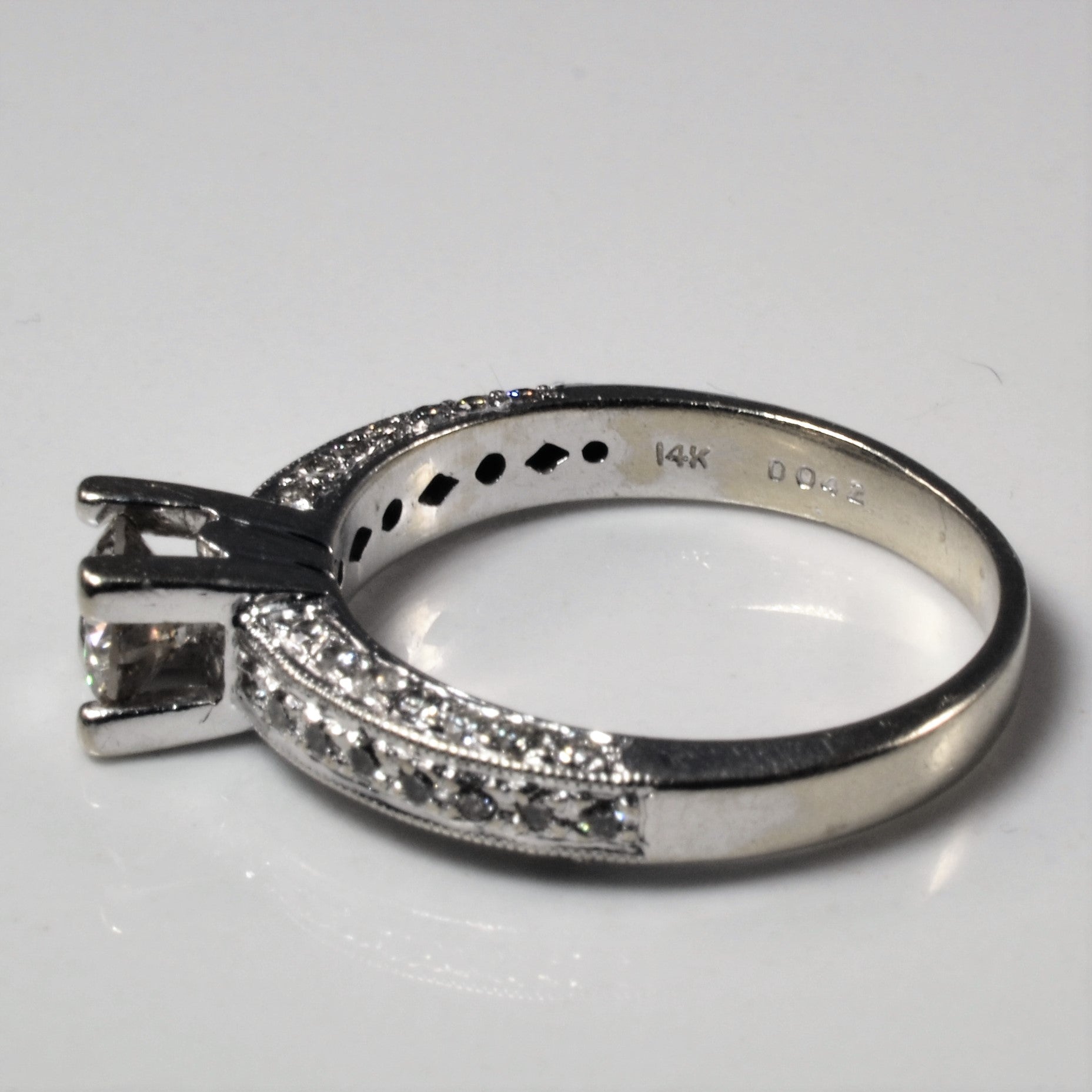 Ornate Milgrain Band Engagement Ring | 1.01ctw | SZ 7.5 |