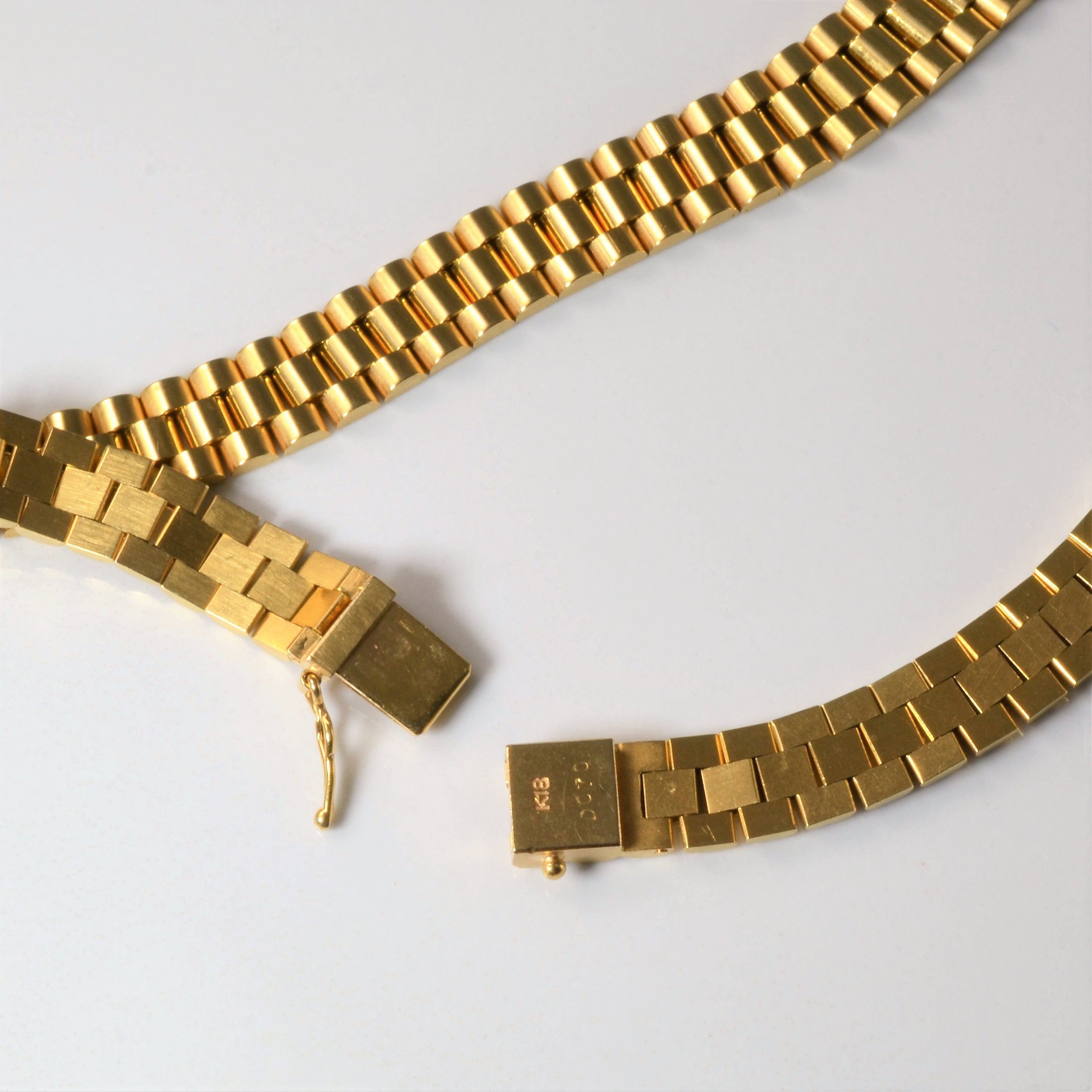 Flush Set Diamond Block Linked Chain Necklace | 0.70ctw | 16"|