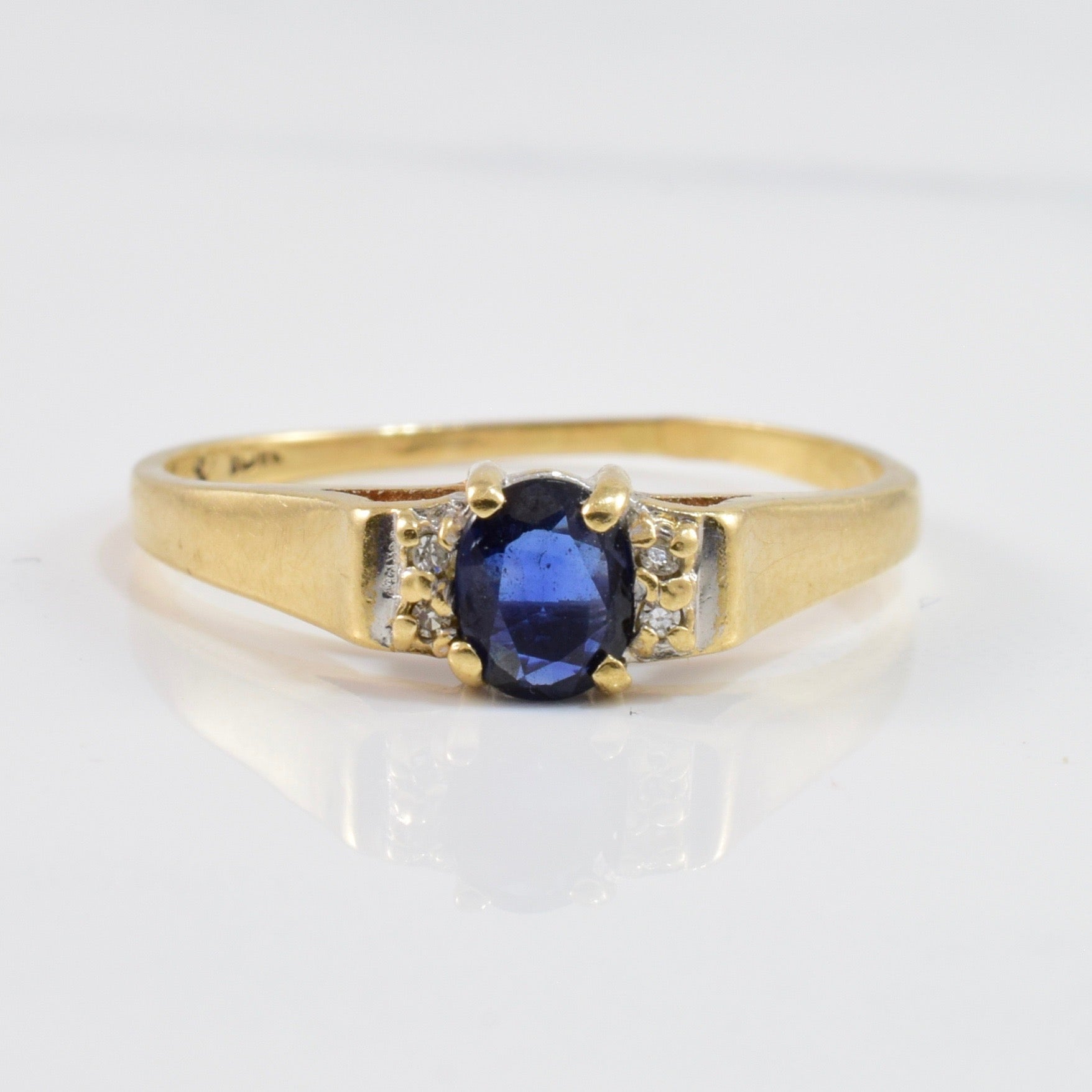 Sapphire and Diamond Ring | 0.01 ctw SZ 7.75 |