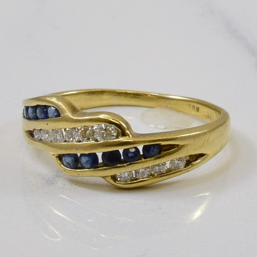 Bague sertie de saphirs et de diamants en canal | 0,26 ct, 0,12 ct | Taille 8,25 |