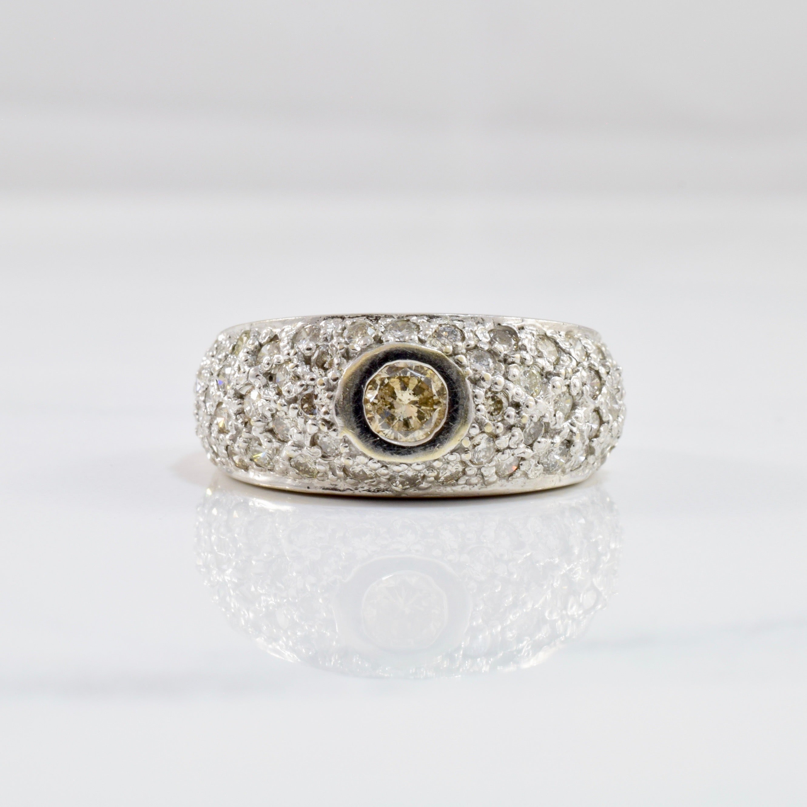 Brown & White Pave Diamond Ring | 1.20 ctw SZ 6 |