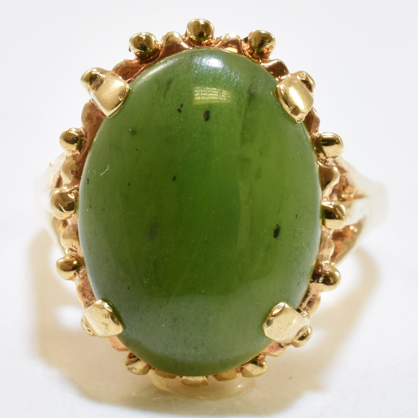 Nephrite Cocktail Ring | 6.86ct | SZ 7 |