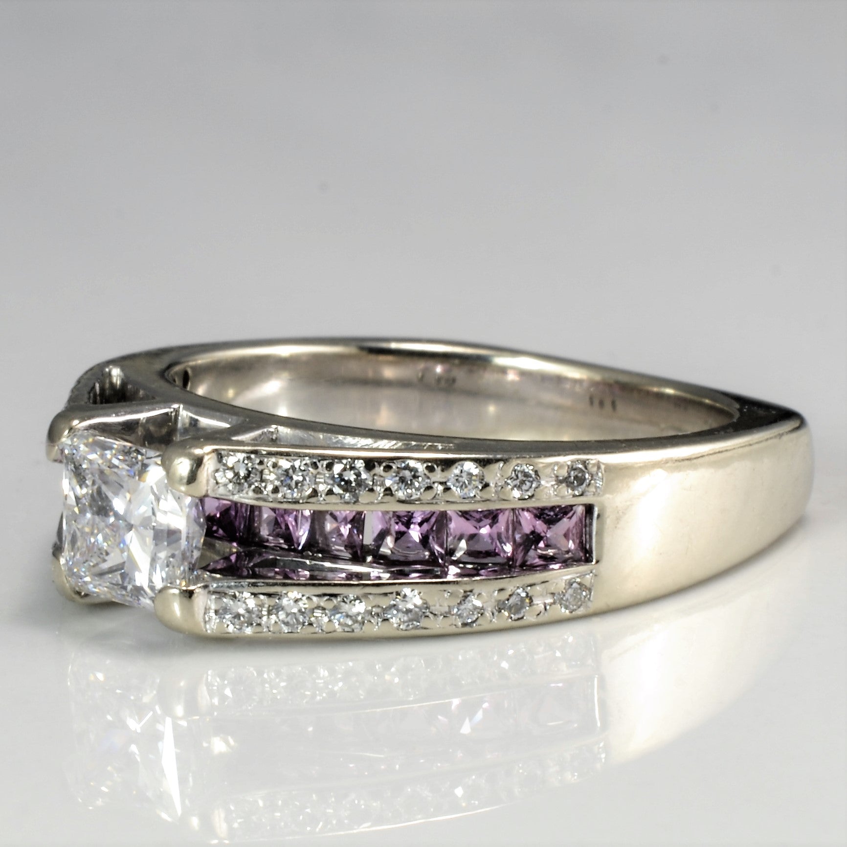 High Set Diamond & Sapphire Engagement Ring | 0.92 ctw, SZ 7 |