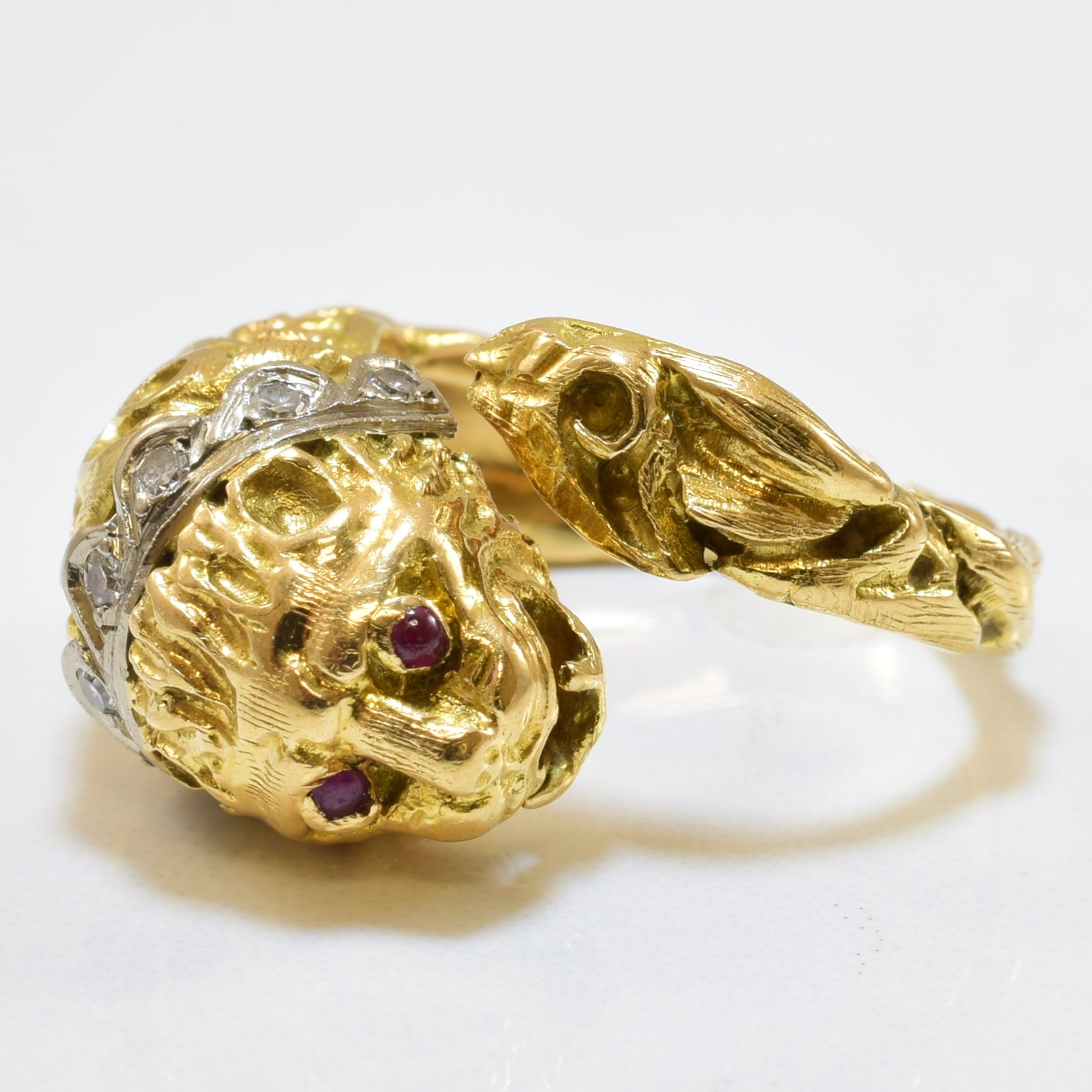 Ruby & Diamond Tiger Ring | 0.08ctw, 0.03ctw | SZ 5.5 |