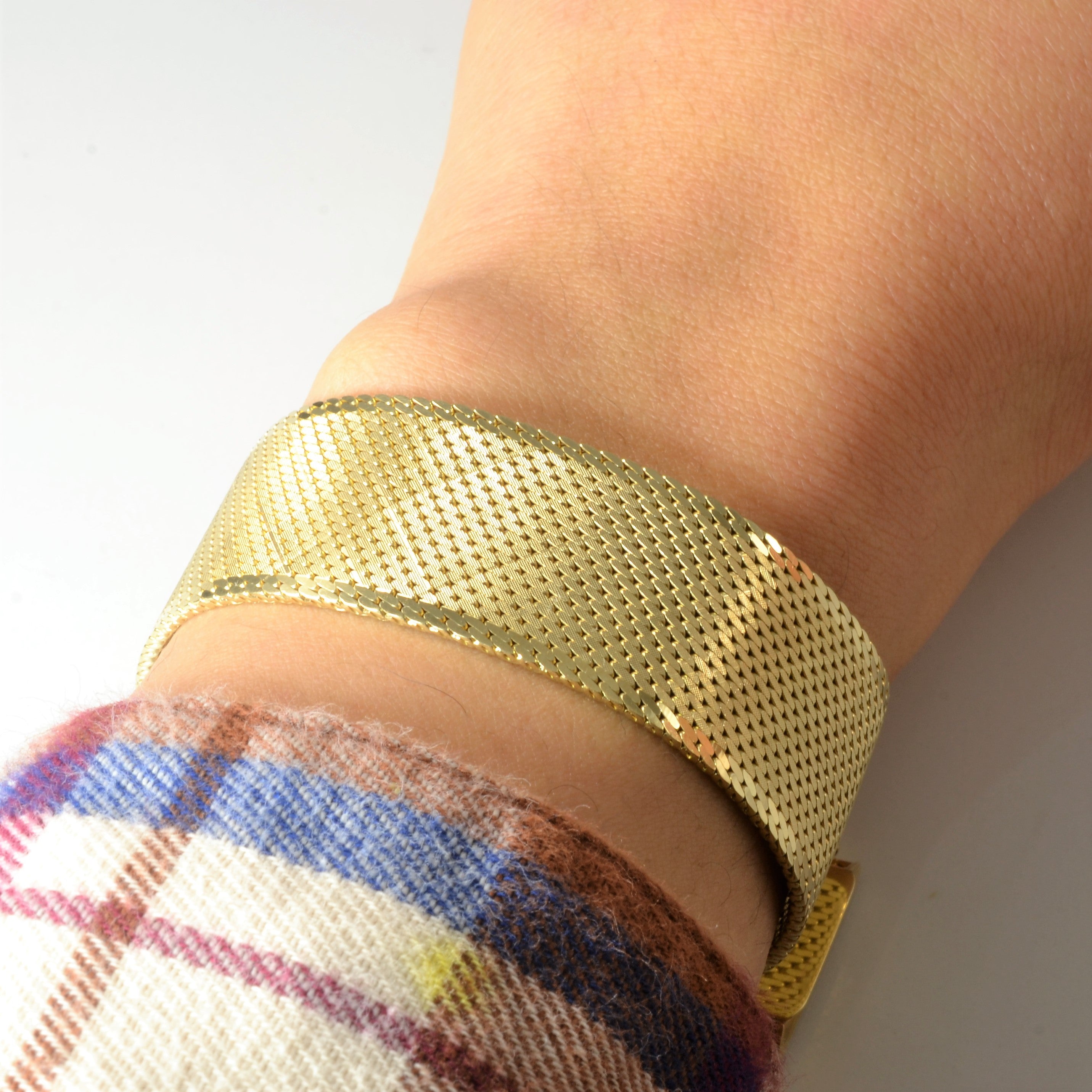 14k Yellow Gold Mesh Chain Bracelet | 7.5" |