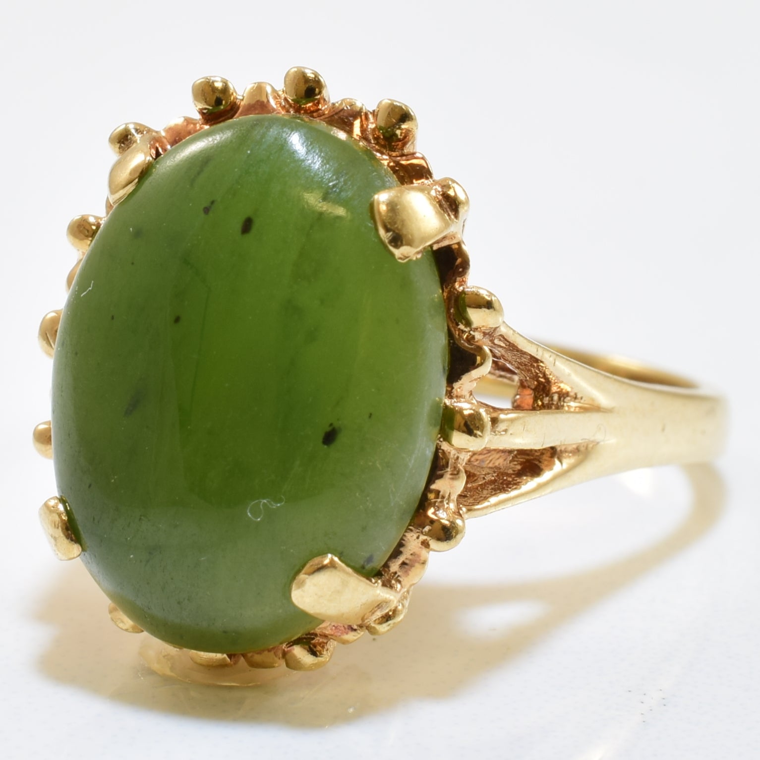 Nephrite Cocktail Ring | 6.86ct | SZ 7 |