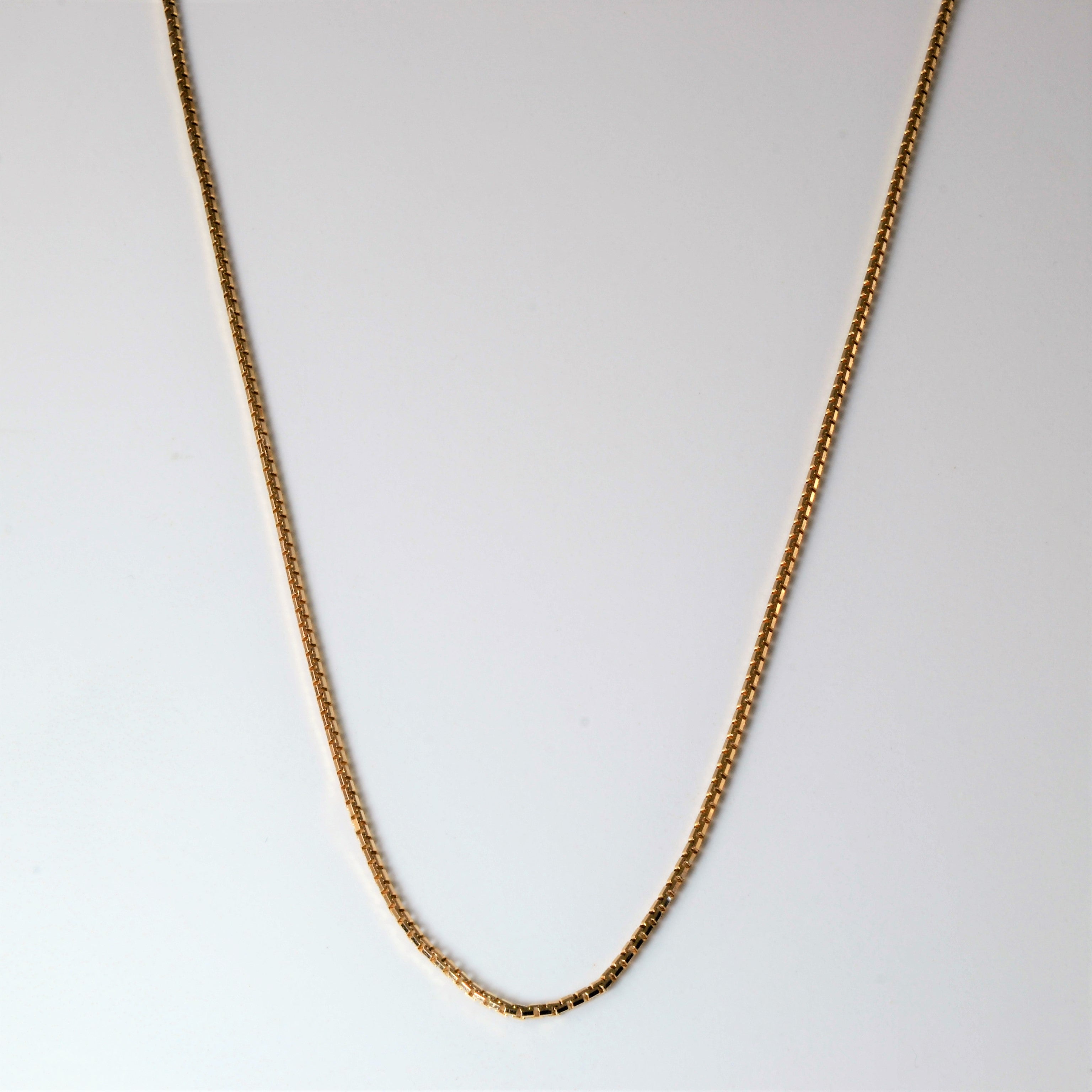 Yellow Gold Box Chain | 19"|
