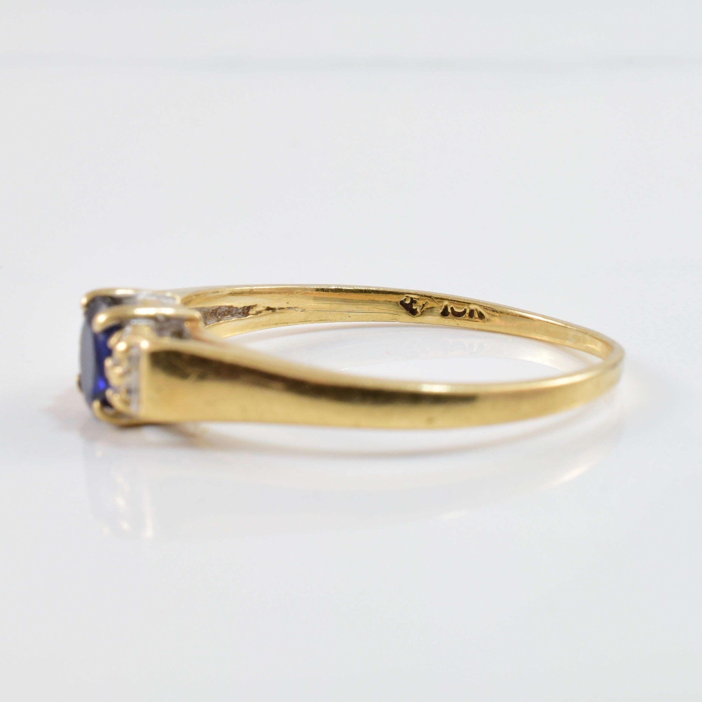 Sapphire and Diamond Ring | 0.01 ctw SZ 7.75 |
