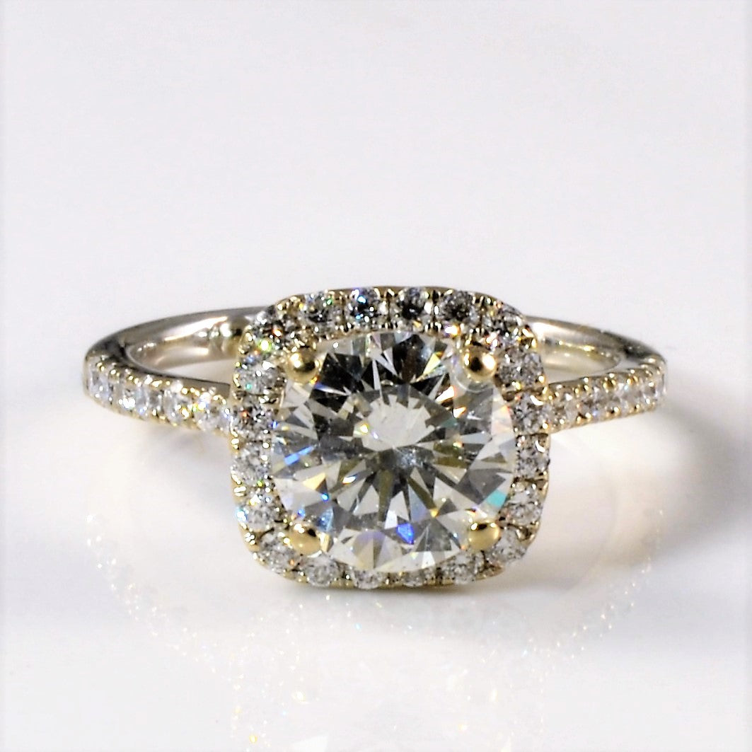 Classic Diamond Halo Engagement Ring | 1.94ctw | SZ 4.75 |