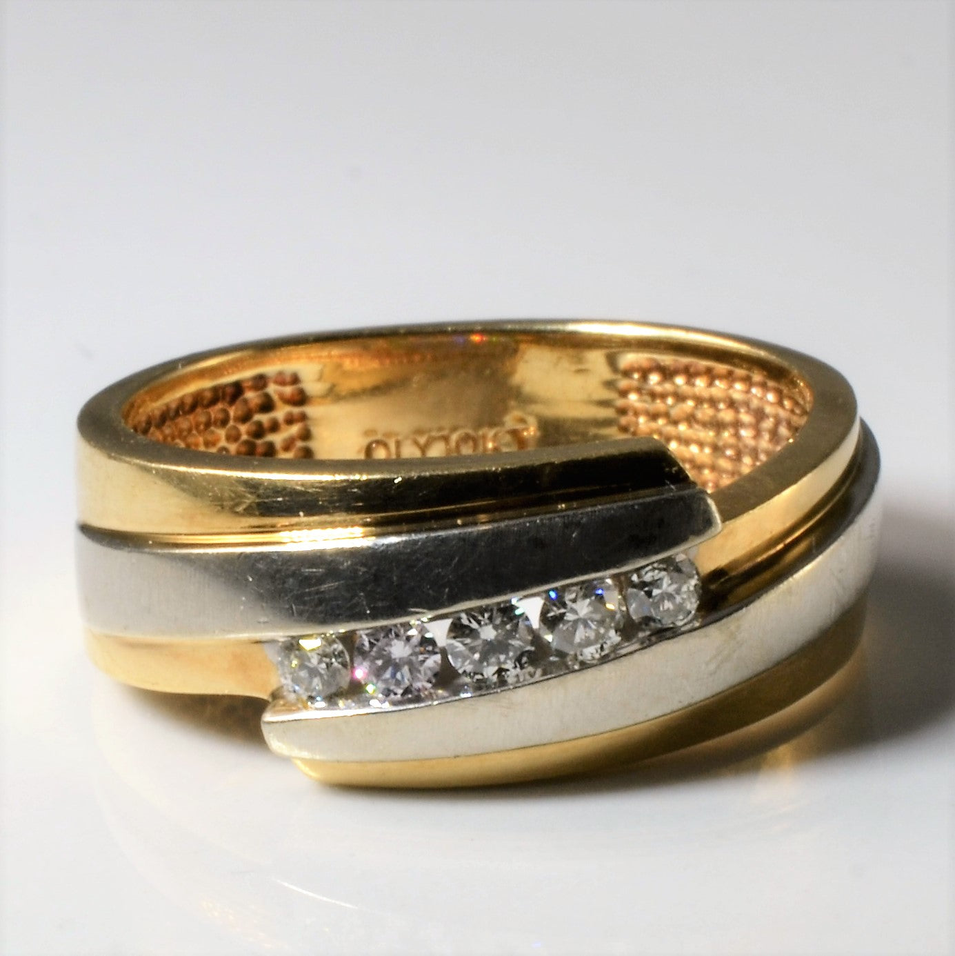 Two Tone Diamond Bypass Band | 0.23ctw | SZ 12 |