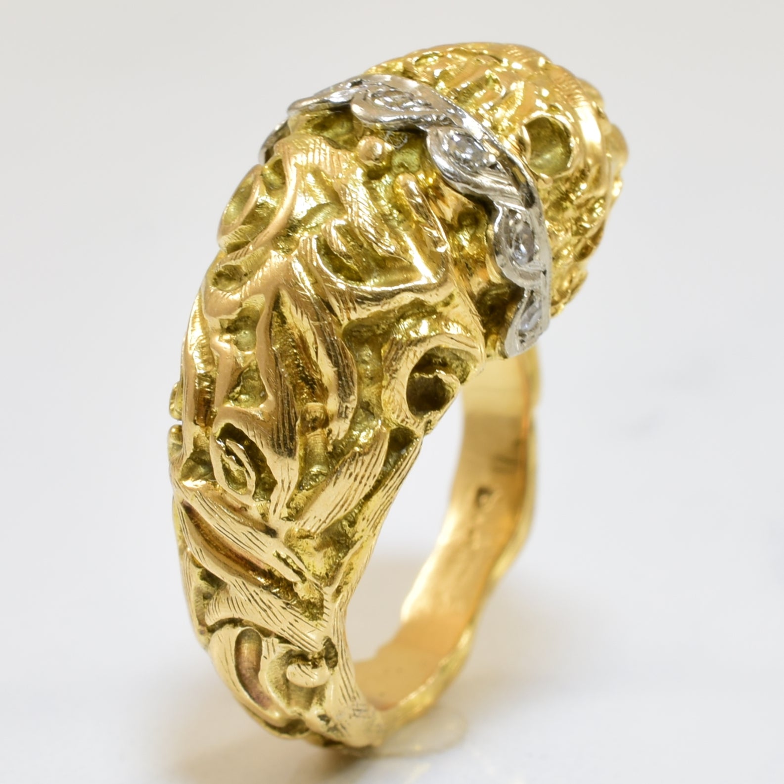 Ruby & Diamond Tiger Ring | 0.08ctw, 0.03ctw | SZ 5.5 |