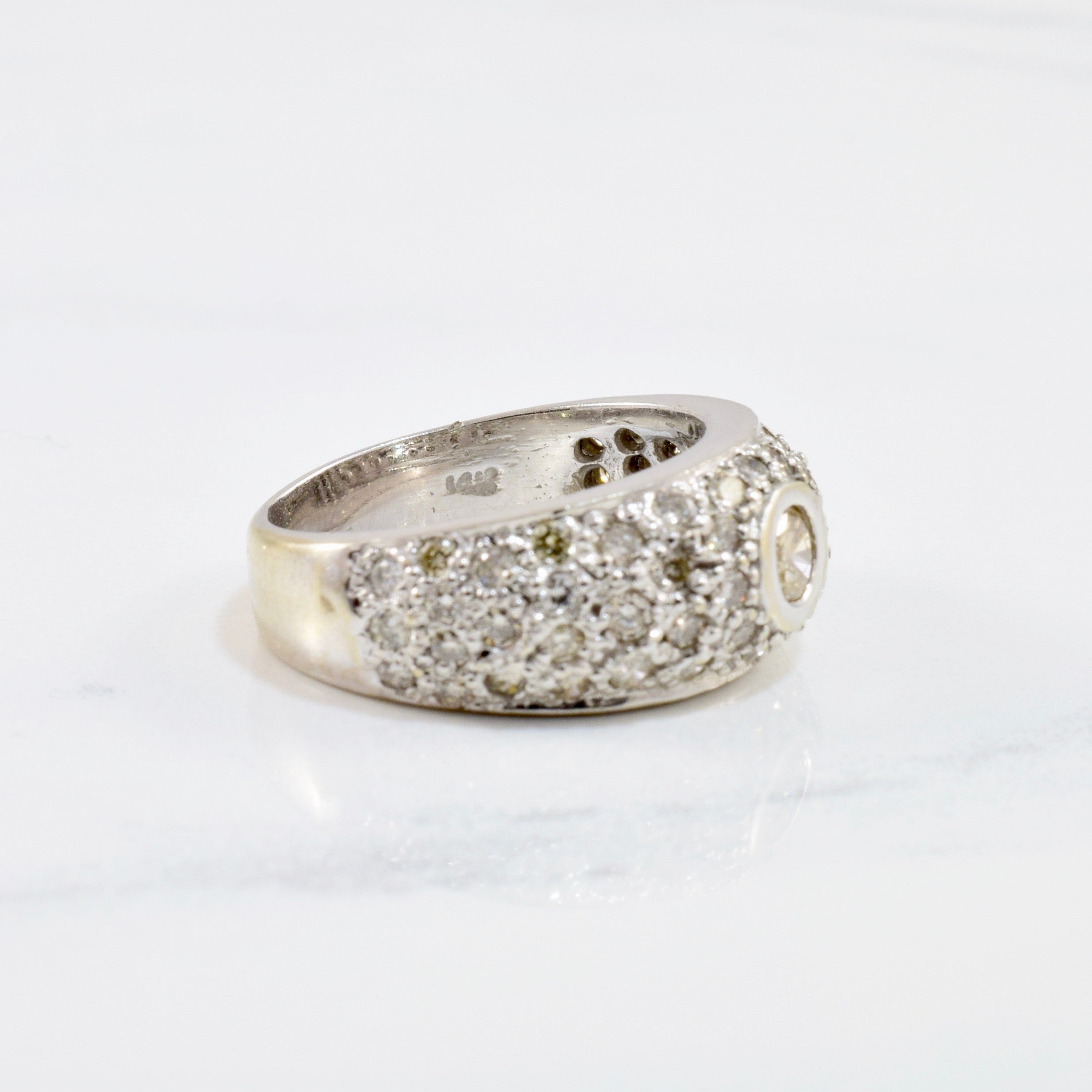 Brown & White Pave Diamond Ring | 1.20 ctw SZ 6 |