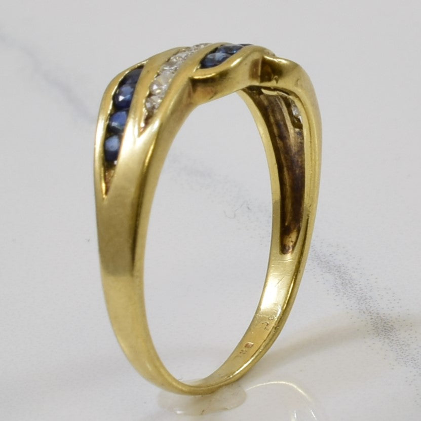 Bague sertie de saphirs et de diamants en canal | 0,26 ct, 0,12 ct | Taille 8,25 |