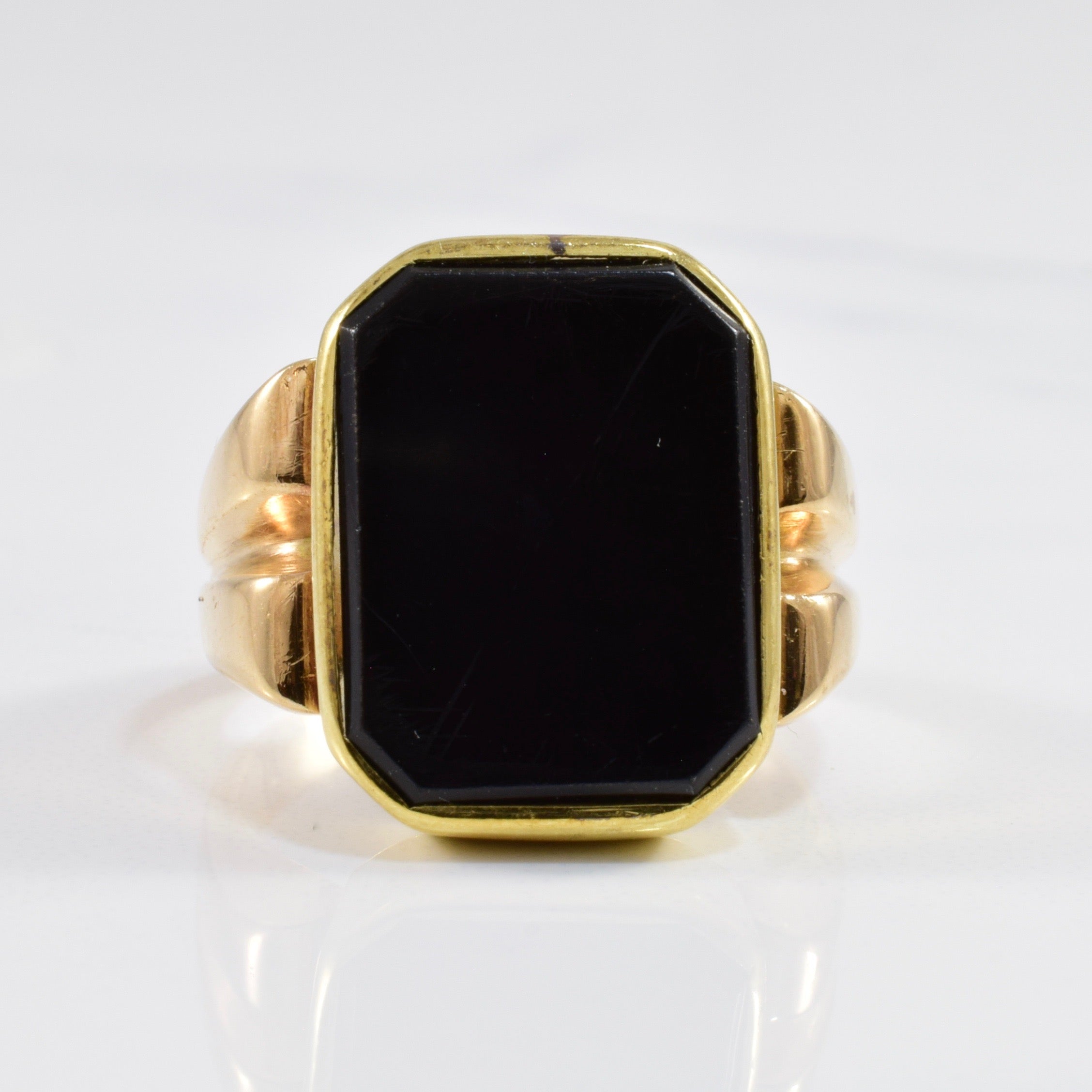 Bezel Set Black Onyx Ring | SZ 7 |