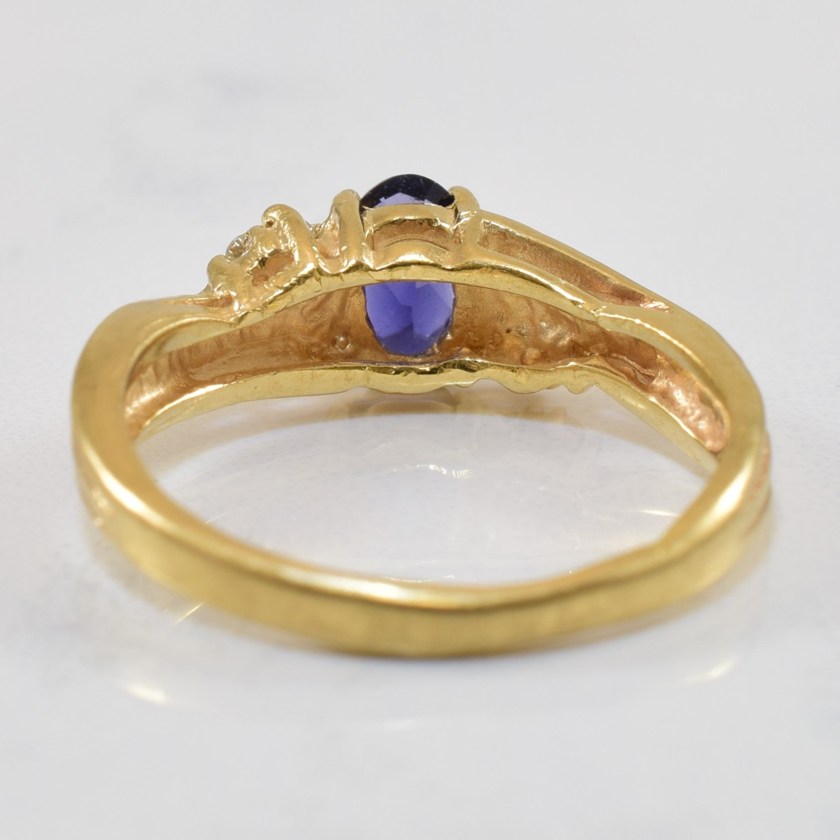Iolite & Diamond Bypass Ring | 0.28ct, 0.04ctw | SZ 5 |