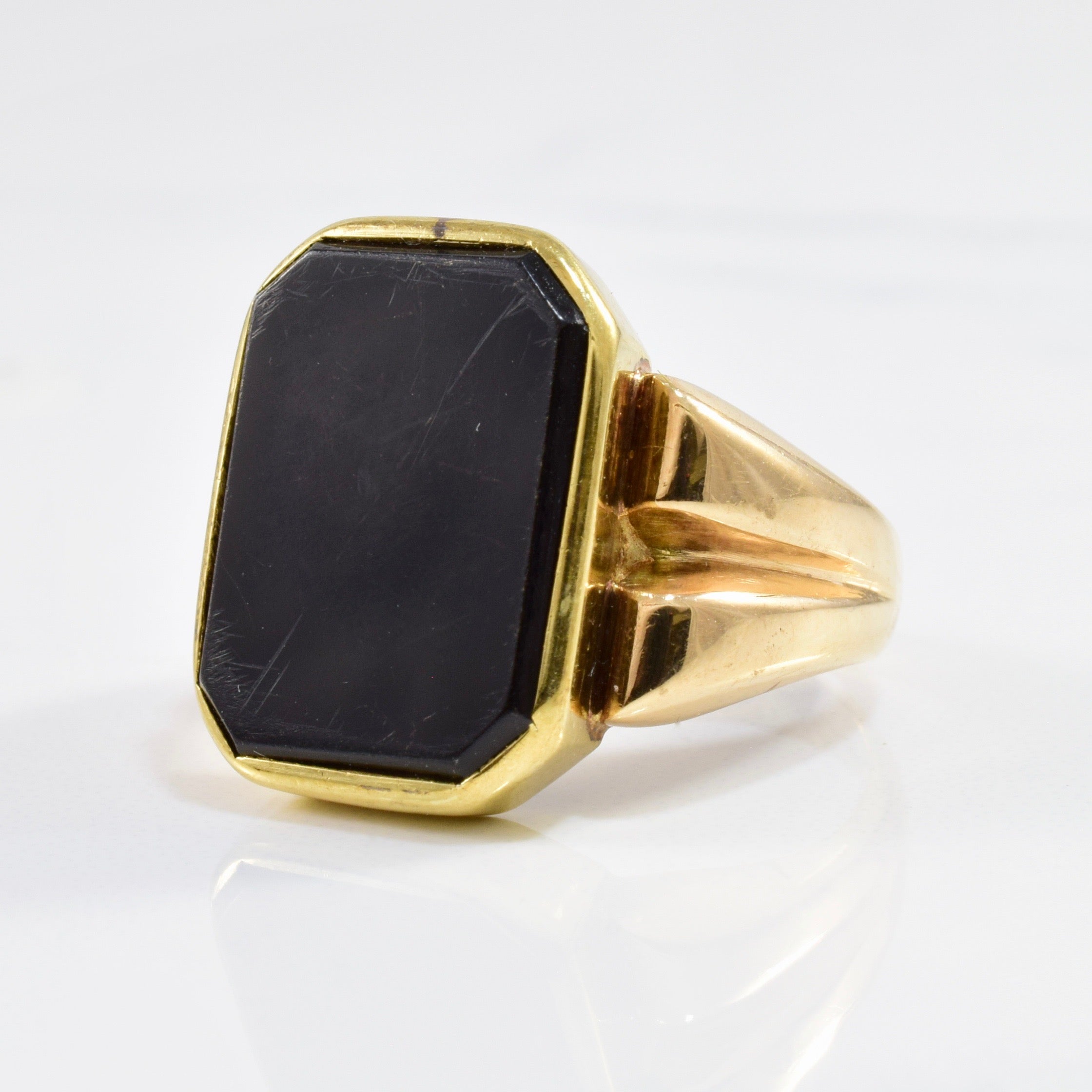 Bezel Set Black Onyx Ring | SZ 7 |