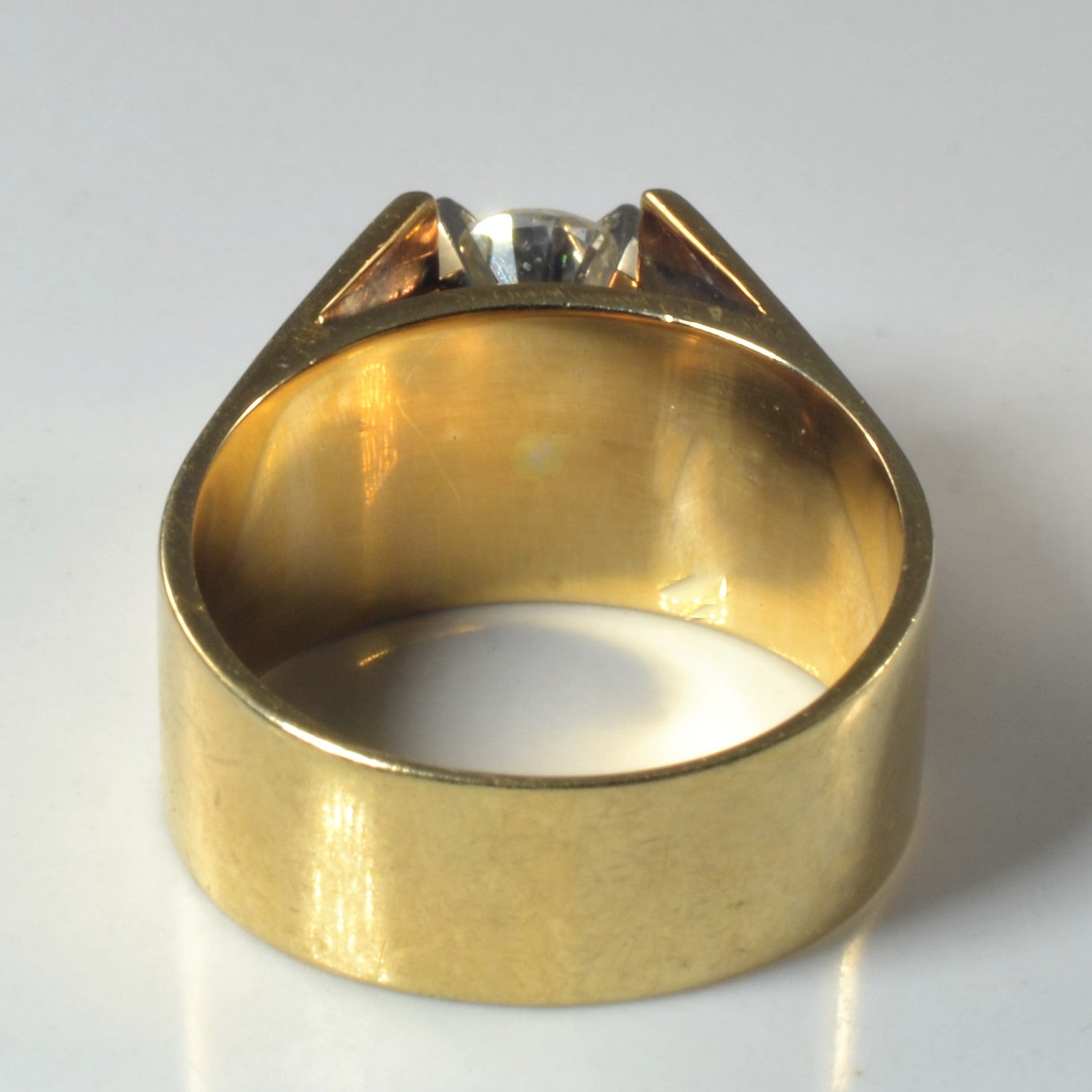 Bague solitaire diamant à large anneau | 0,95 ct | Taille 7 |