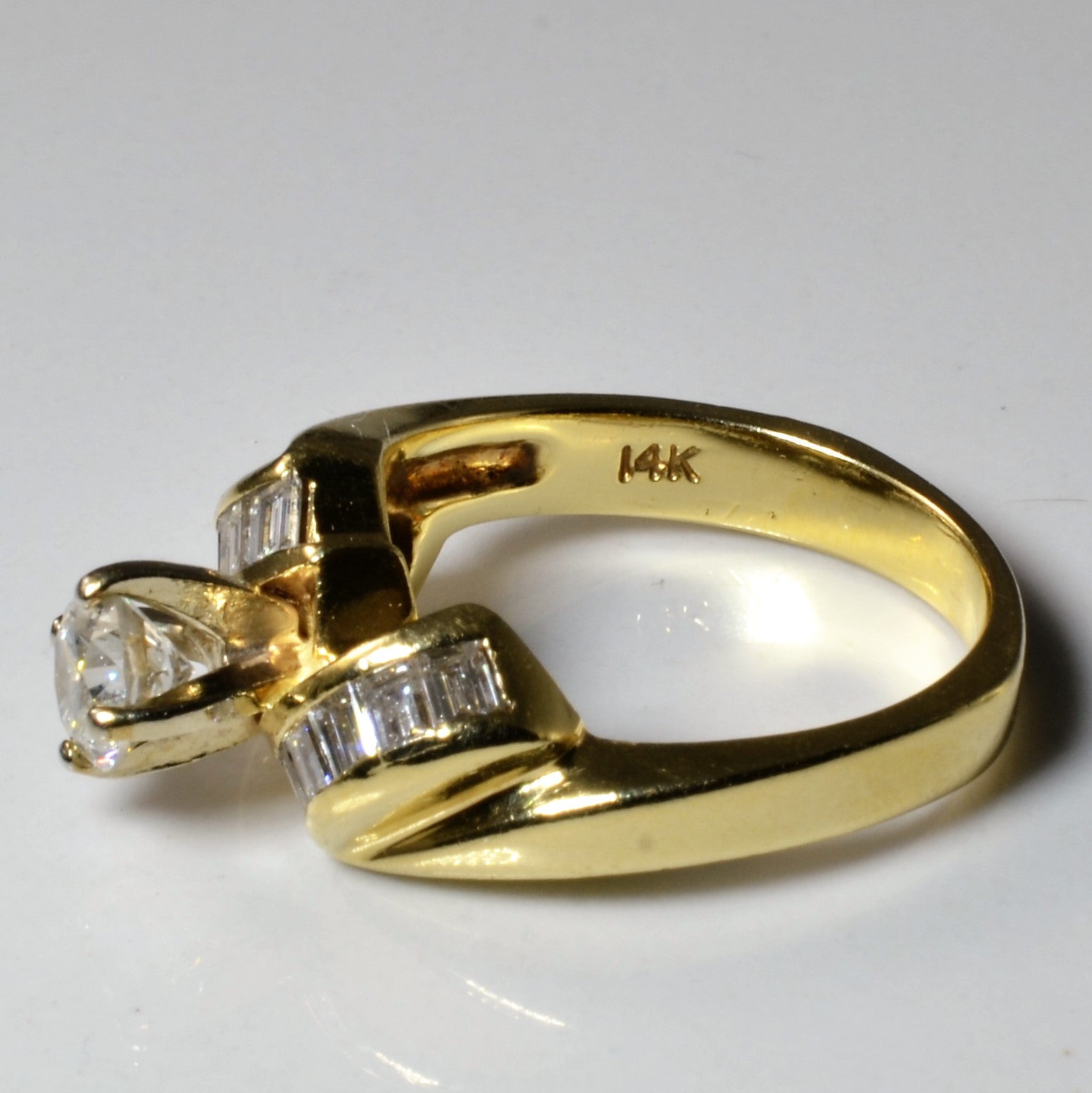 Mixed Cut Diamond Bypass Engagement Ring | 1.02ctw | SZ 6.75 |
